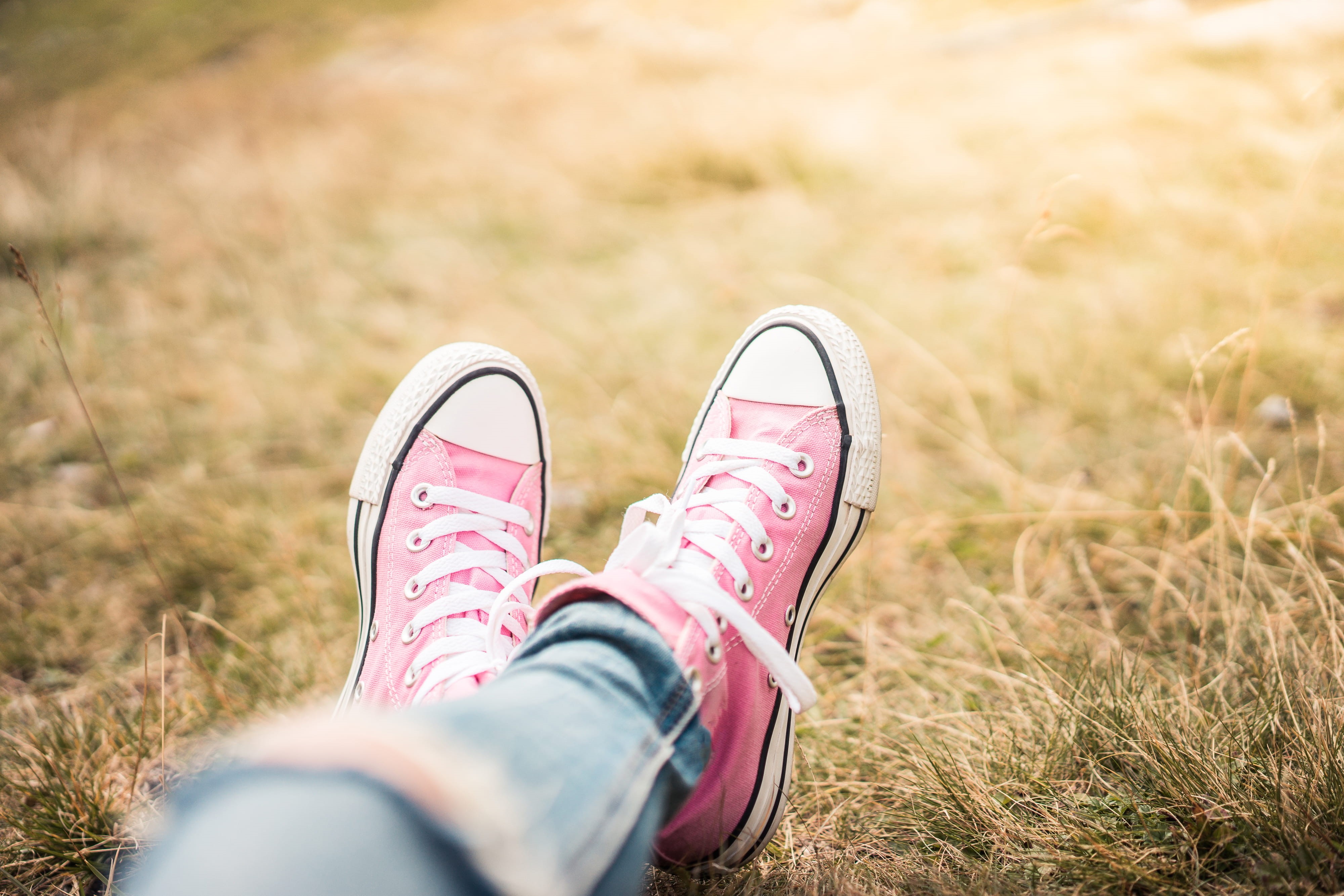 selective focus, human Leg, shoe, walking, females, body part, fashion, men, human Foot, personal perspective, people, lifestyles, low section, field, Meadow, HD Wallpaper