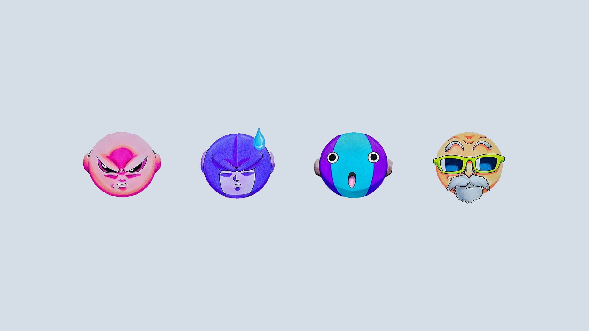 copy space, Dragon Ball, variation, art and craft, Muten Roshi, 1080P, Dragon Ball Super, craft, animal, indoors, in a row, Hit, studio shot, group of objects, HD Wallpaper