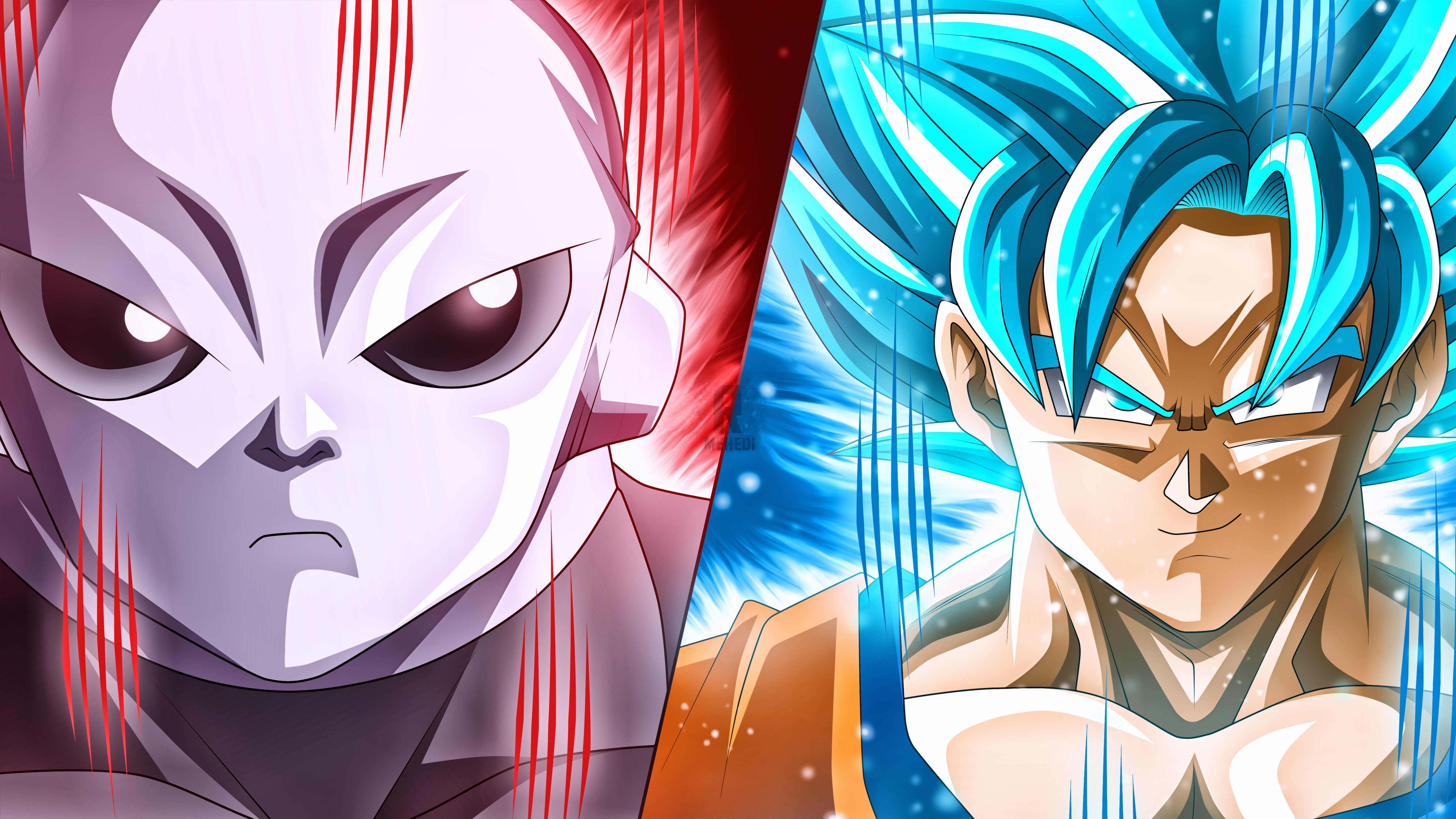 Jiren (Dragon Ball), 5K, SSGSS Goku, Dragon Ball, Dragon Ball Super, Goku, HD Wallpaper