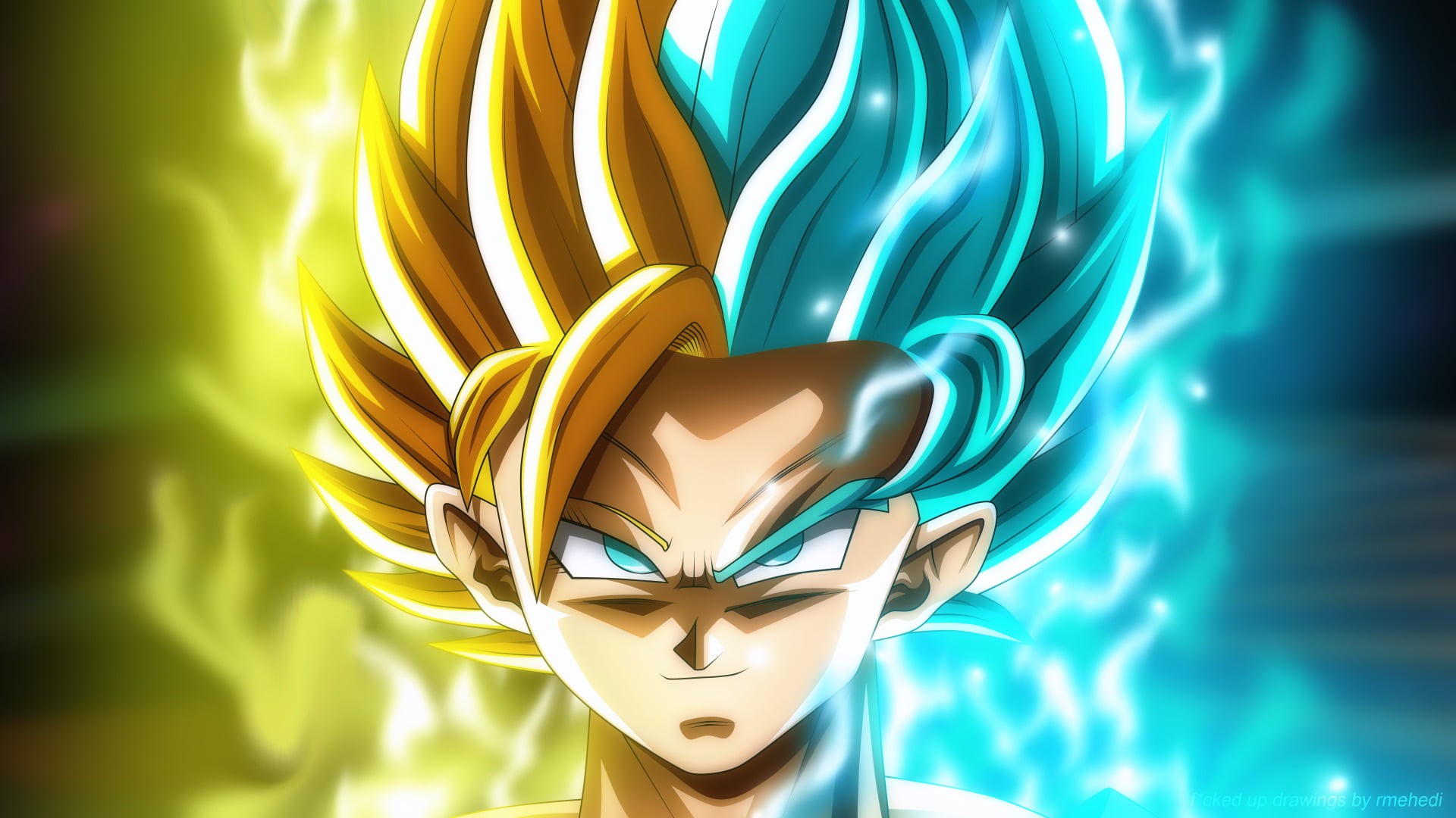turquoise colored, green color, Caulifla (Dragon Ball), focus on foreground, hd, blue, shiny, art and craft, close-up, multi colored, Dragon Ball, HD Wallpaper
