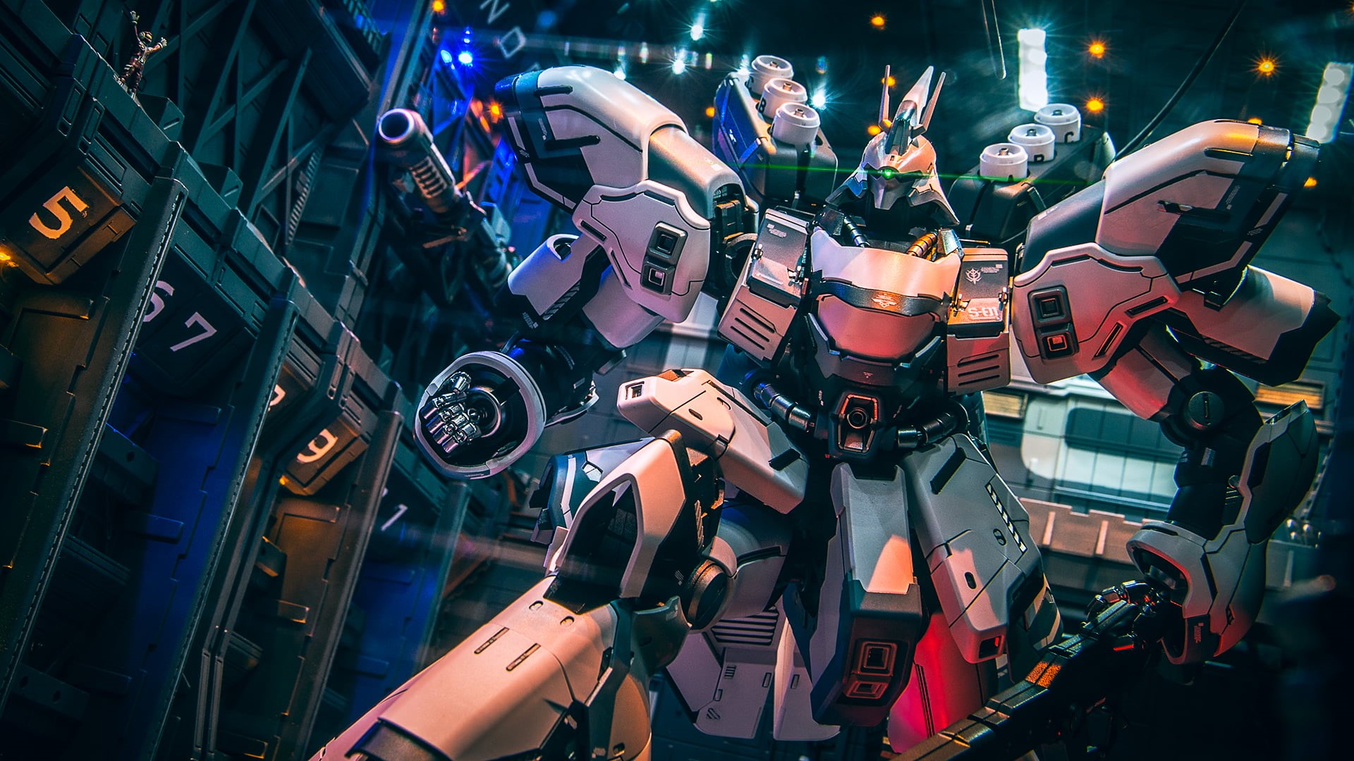 Mobile Suit Gundam, mech, anime, Master Grade, robot, science fiction, 1080P, futuristic, diorama, HD Wallpaper