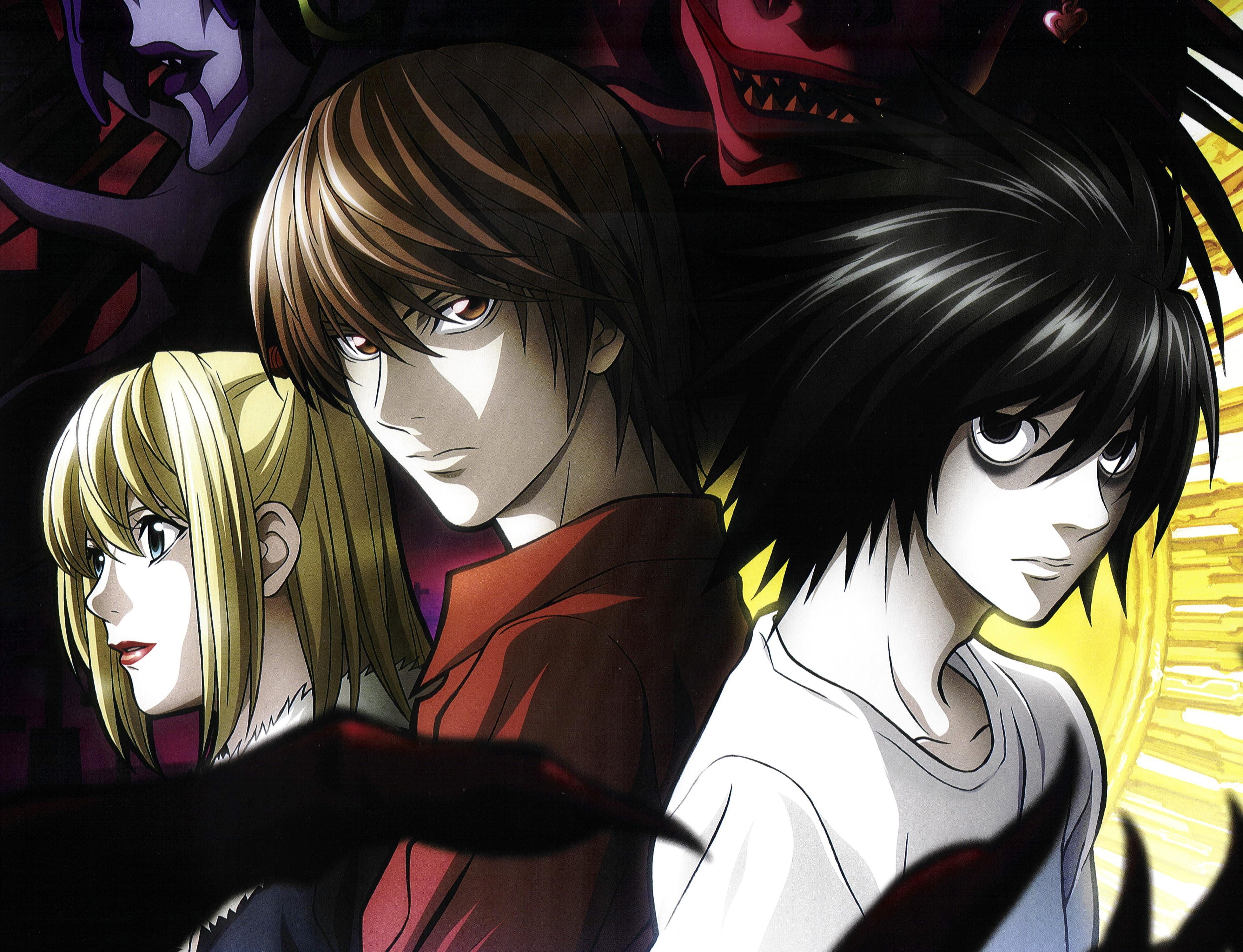 Anime, death note, 4K, amane misa, yagami light, lawliet l, HD Wallpaper