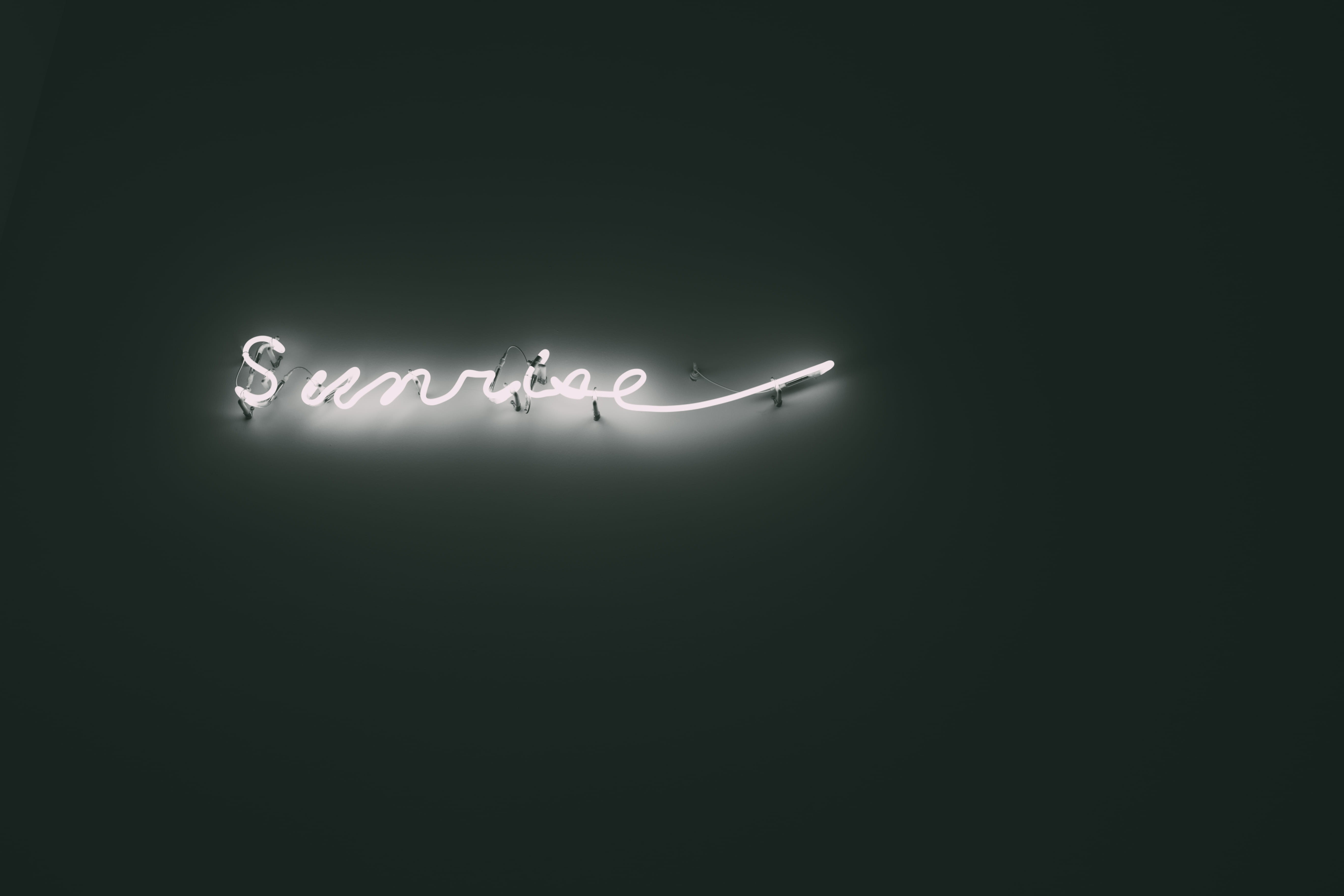dark, wall, light - natural phenomenon, number, luminosity, concrete, gray, lighting equipment, neon sign, no people, typography, studio shot, white, positive emotion, HD Wallpaper