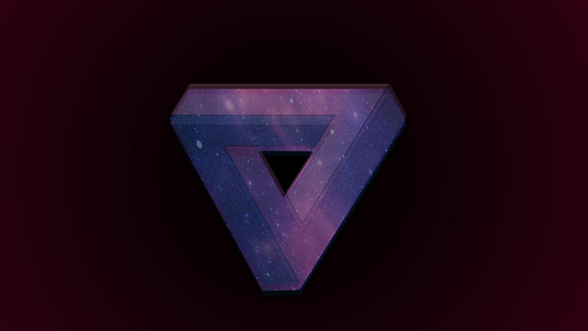 no people, studio shot, copy space, creativity, Penrose triangle, purple, sign, close-up, dark, 1080P, heart shape, shape, black background, indoors, still life, HD Wallpaper