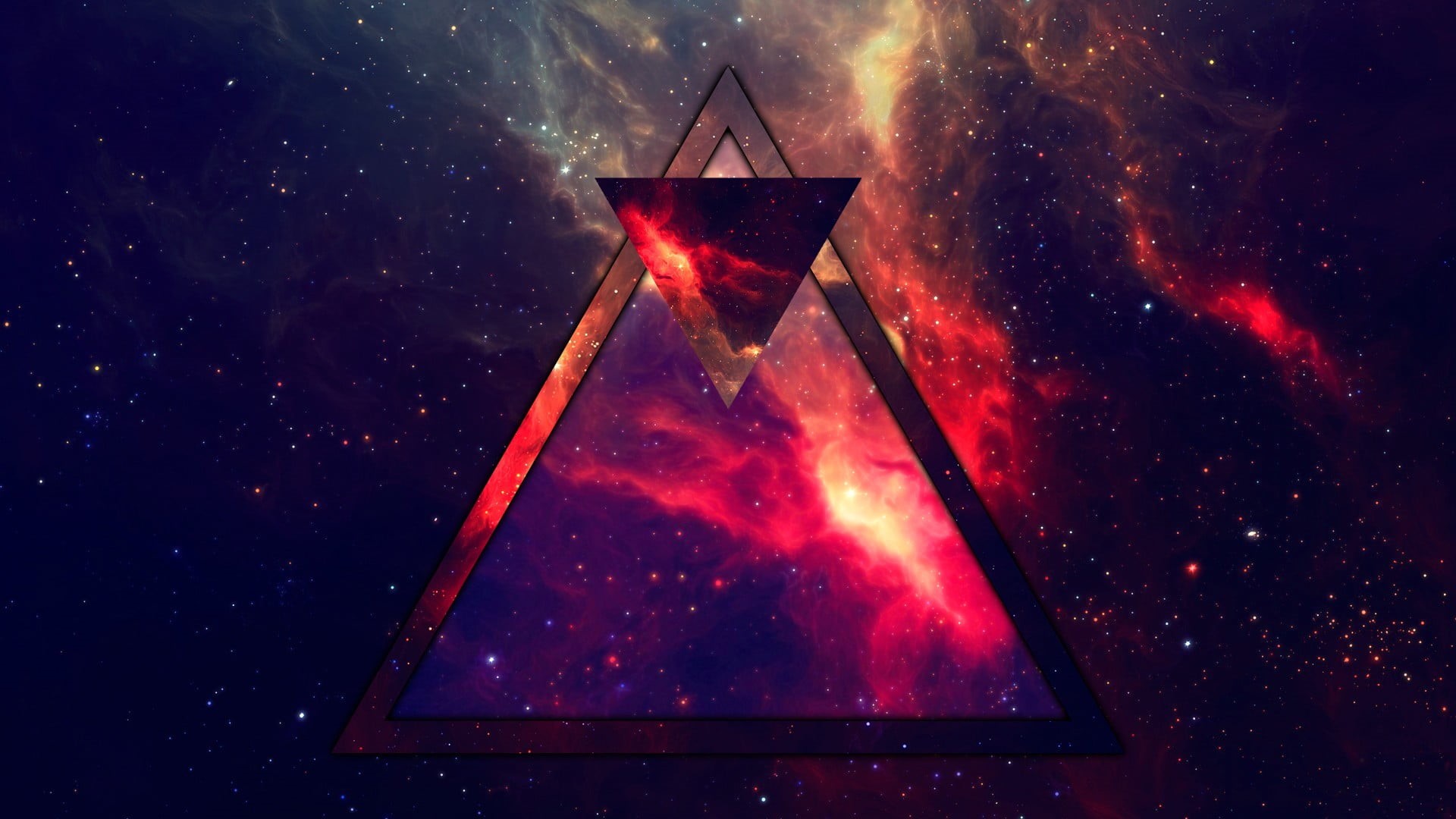 star - space, outdoors, nature, science, night, space, red, abstract, beauty in nature, nebula, cloud - sky, sky, galaxy, dark, 1080P, no people, HD Wallpaper