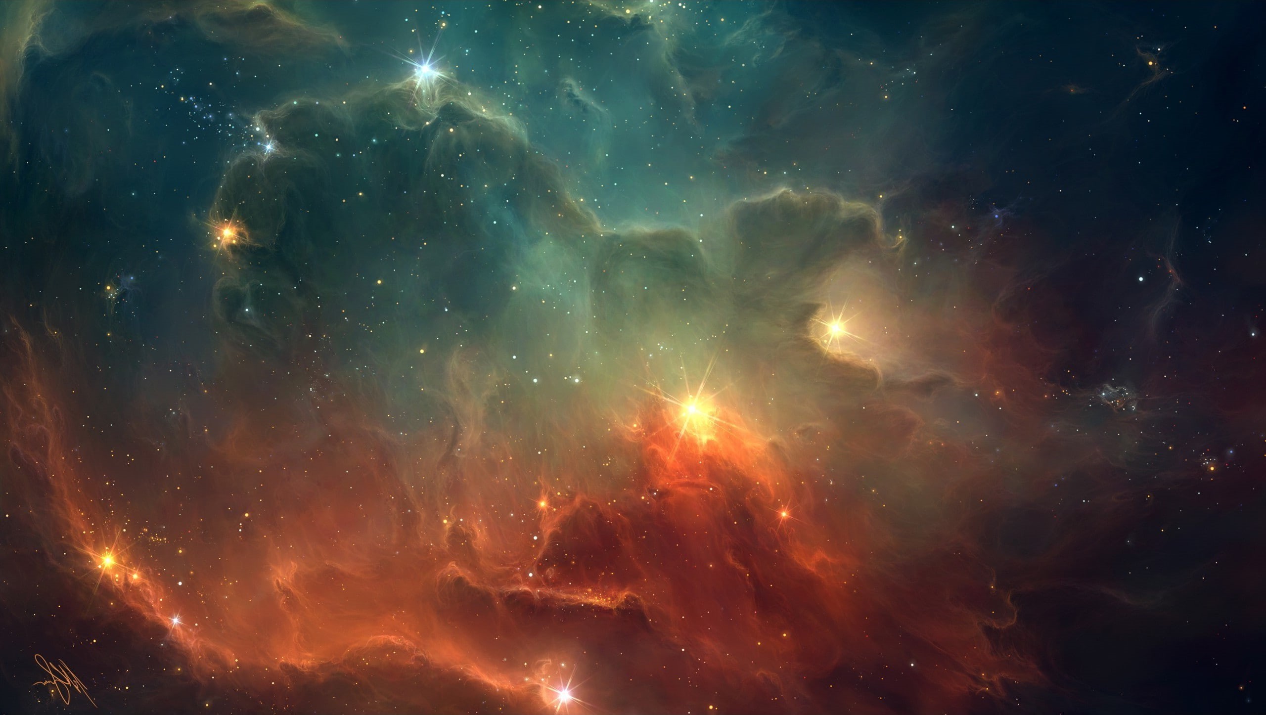 mystery, digital art, tranquil scene, space, galaxy, beauty in nature, tranquility, nature, star - space, TylerCreatesWorlds, luminosity, cloud - sky, illuminated, HD Wallpaper