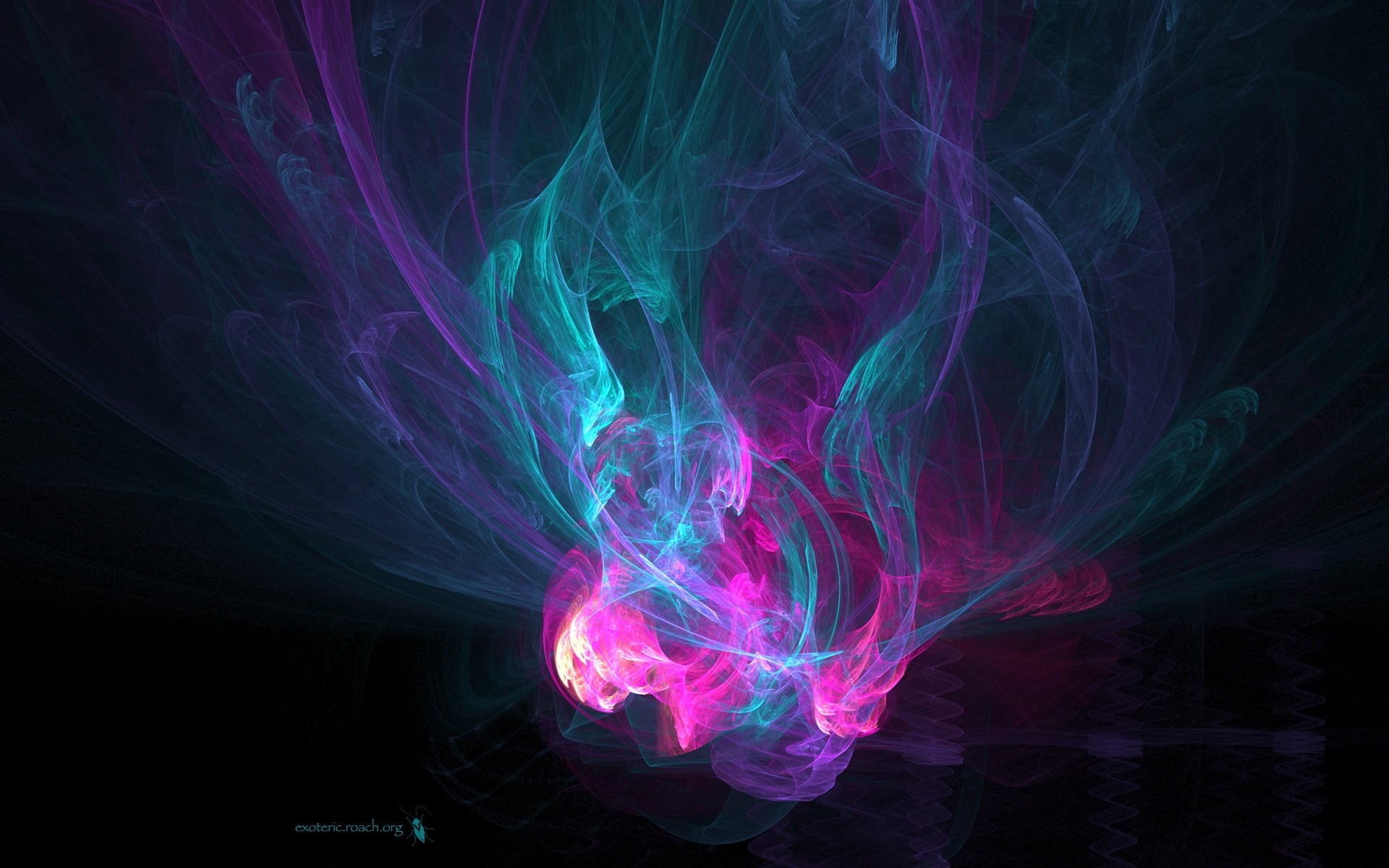 blurred Motion, black background, turquoise colored, illustration, 1080P, exploding, water, spiral, shiny, illuminated, science, black Color, blue, luminosity, HD Wallpaper