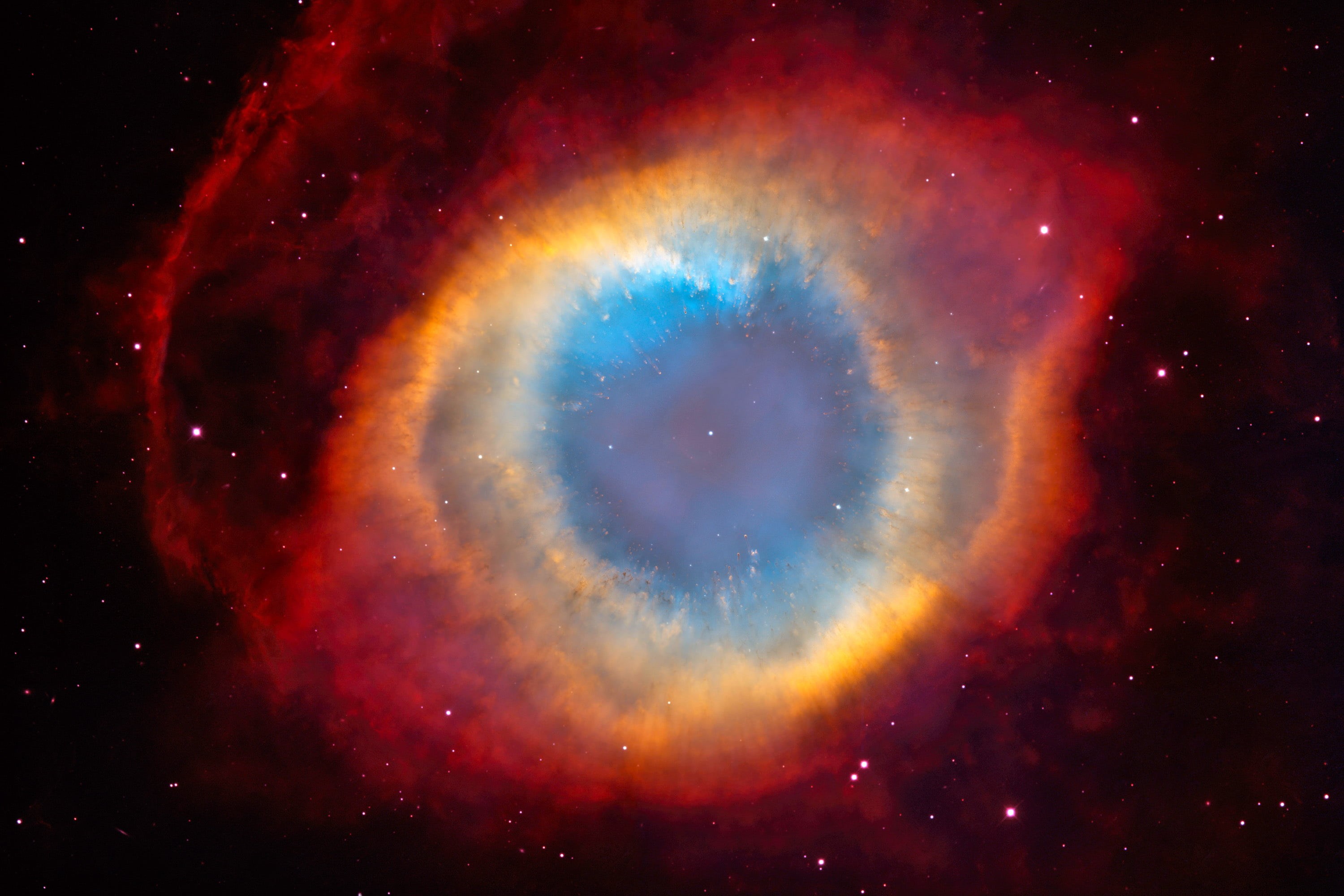 beauty in nature, galaxy, astronomy, space exploration, blue, fantasy, nature, Planetary Nebula, science, outdoors, red, Stars, night, black Color, futuristic, HD Wallpaper