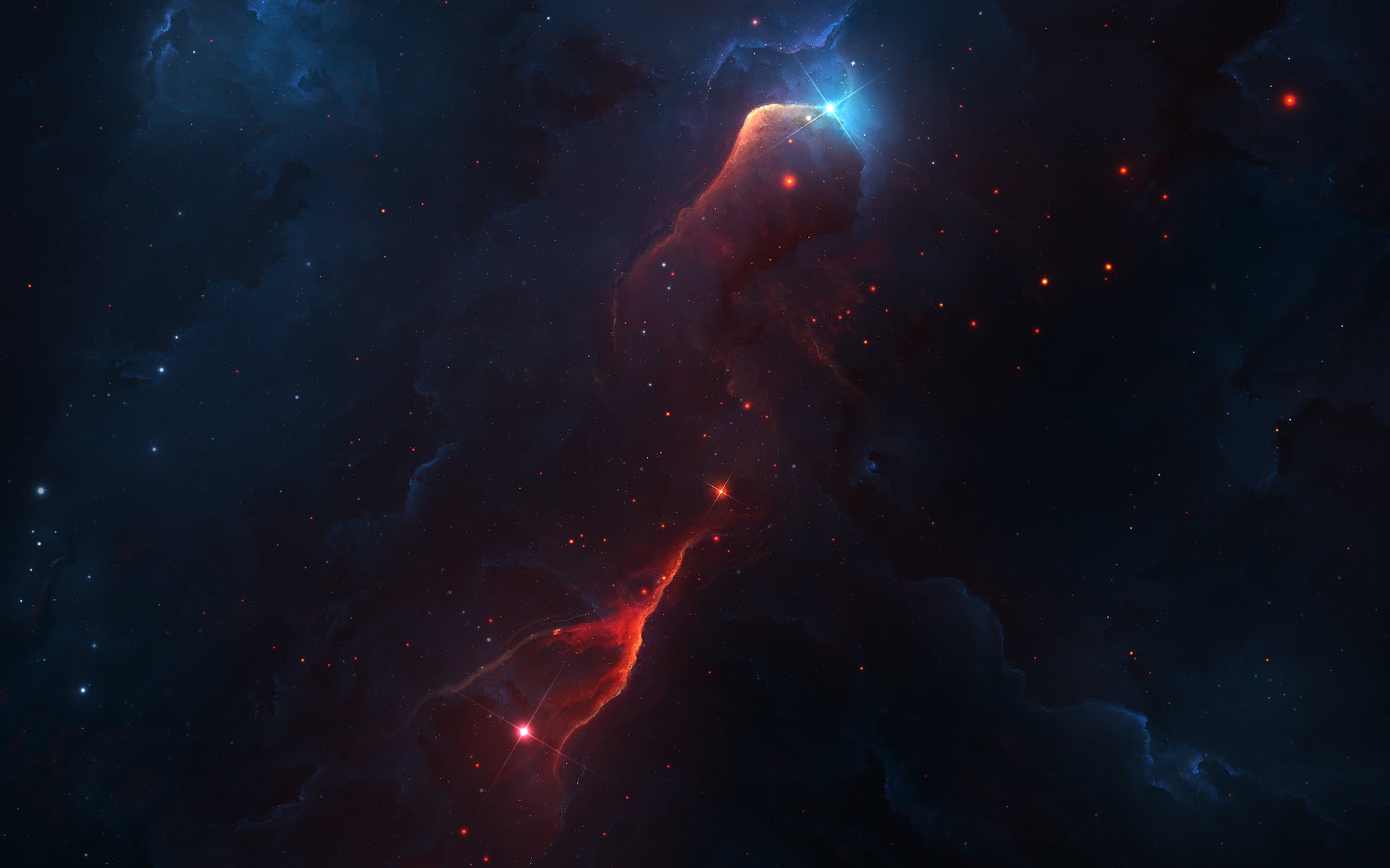 beauty, no people, luminosity, sky, night, nature, space exploration, mystery, space art, geology, galaxy, illuminated, dark, star - space, astronomy, red, HD Wallpaper