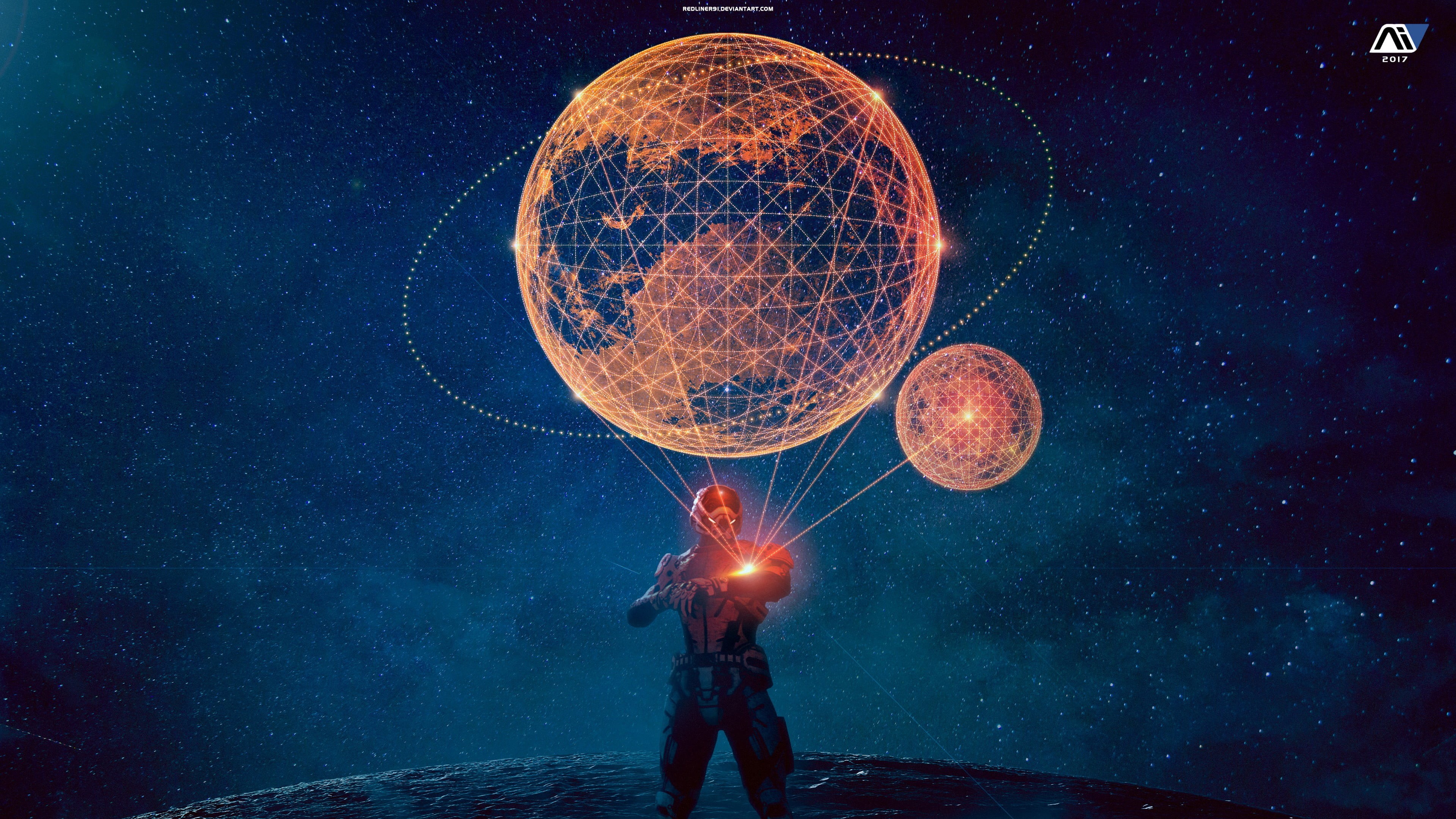 astronomy, digital composite, star field, nature, standing, milky way, full moon, front view, space exploration, moon, star - space, space, science, star, HD Wallpaper