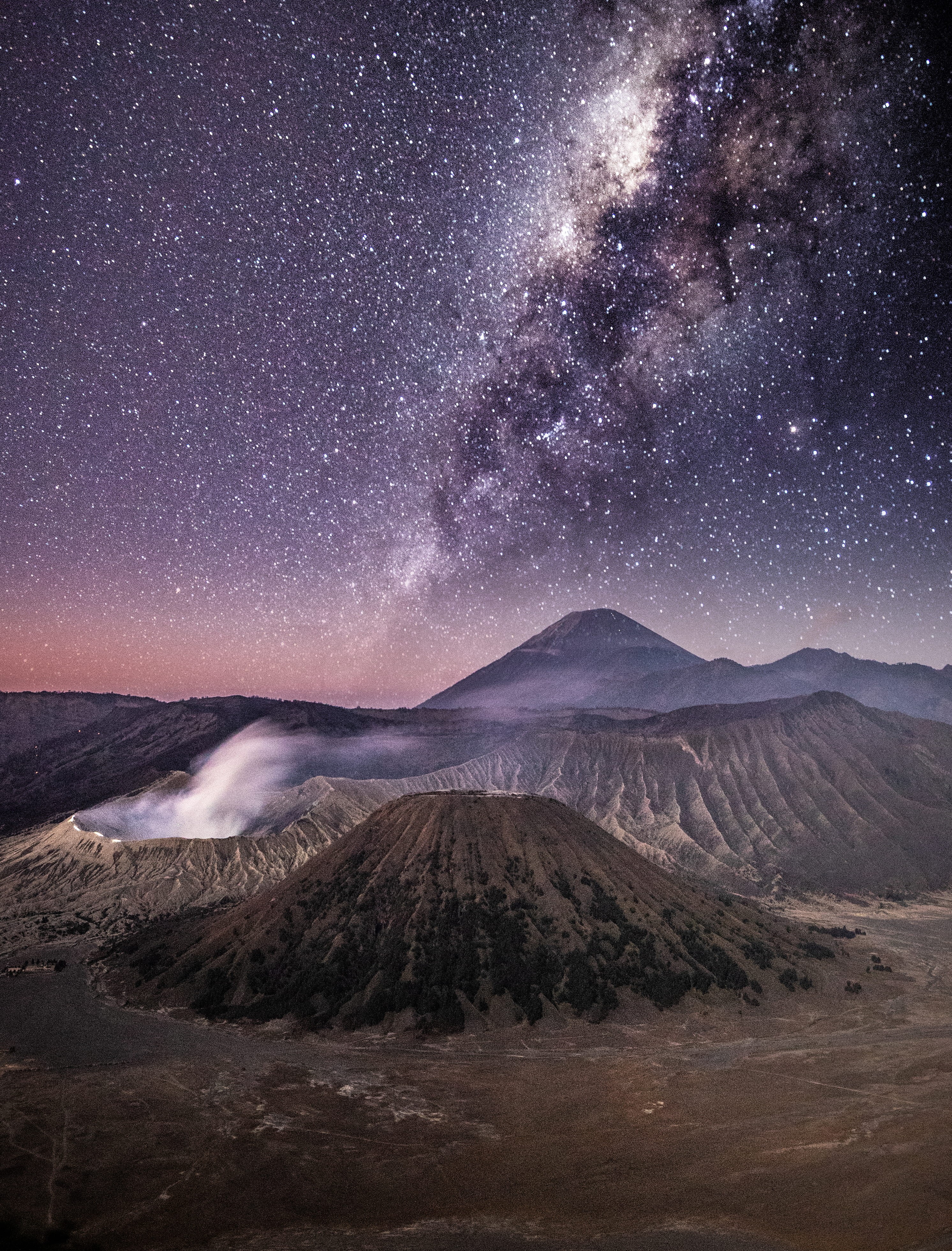 Wallpaper ID: 657197 / milky Way, milkyway, constellation, galaxy, bromo,  winter, astrophotography, crater, scenics, java, beauty In Nature, steam,  nature, mountain Peak, grey free download