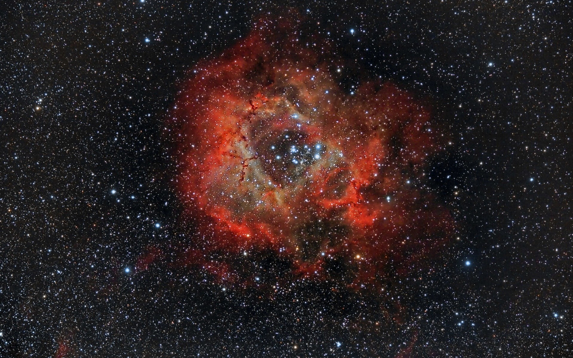 1080P, Nebula, Beautiful, Rosette, ngc, Space, Stars, HD Wallpaper