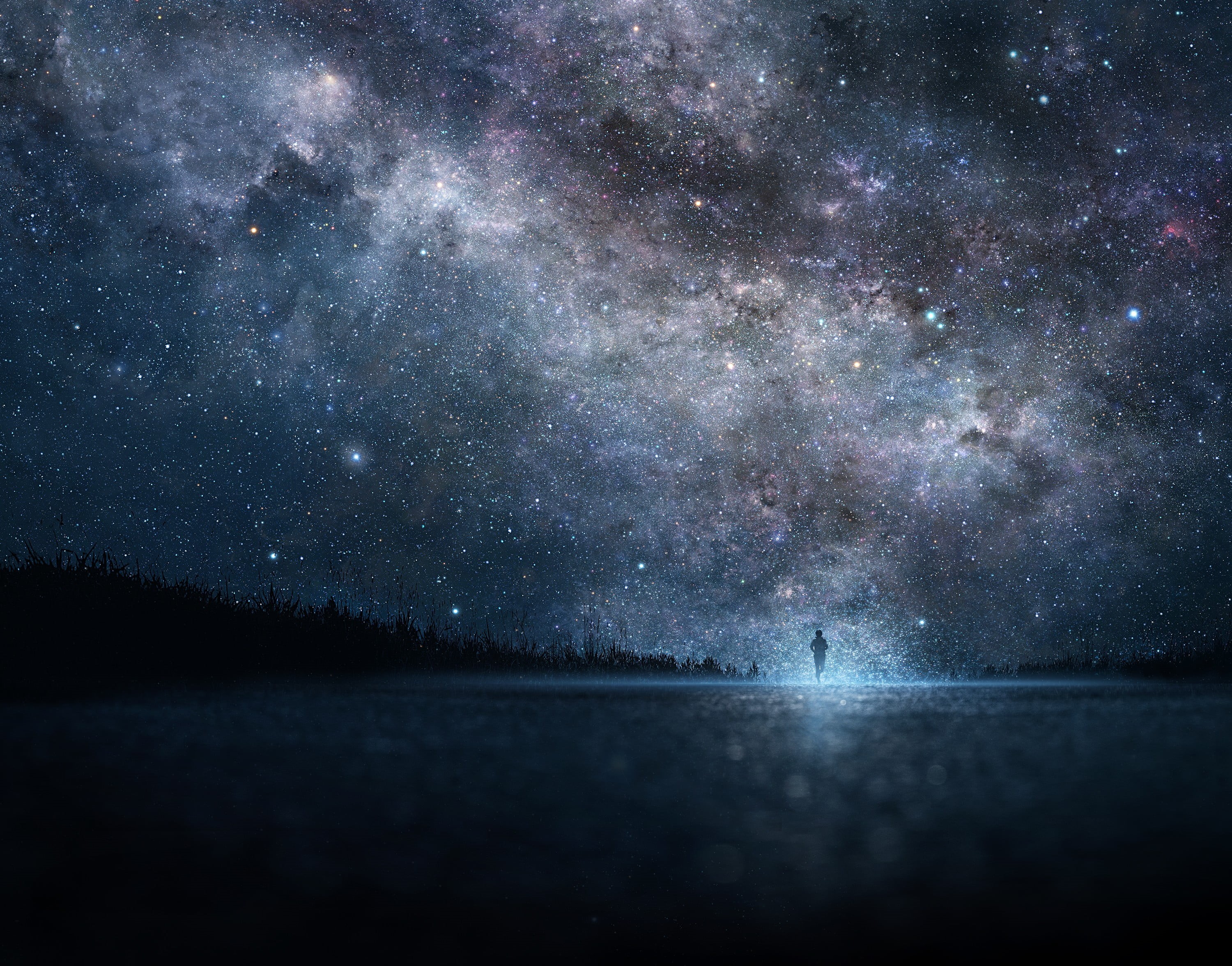 cluster, beauty in nature, scenics, galaxy, astrology, infinity, tranquility, constellation, milky Way, landscape, outdoors, night, astronomy Telescope, HD Wallpaper
