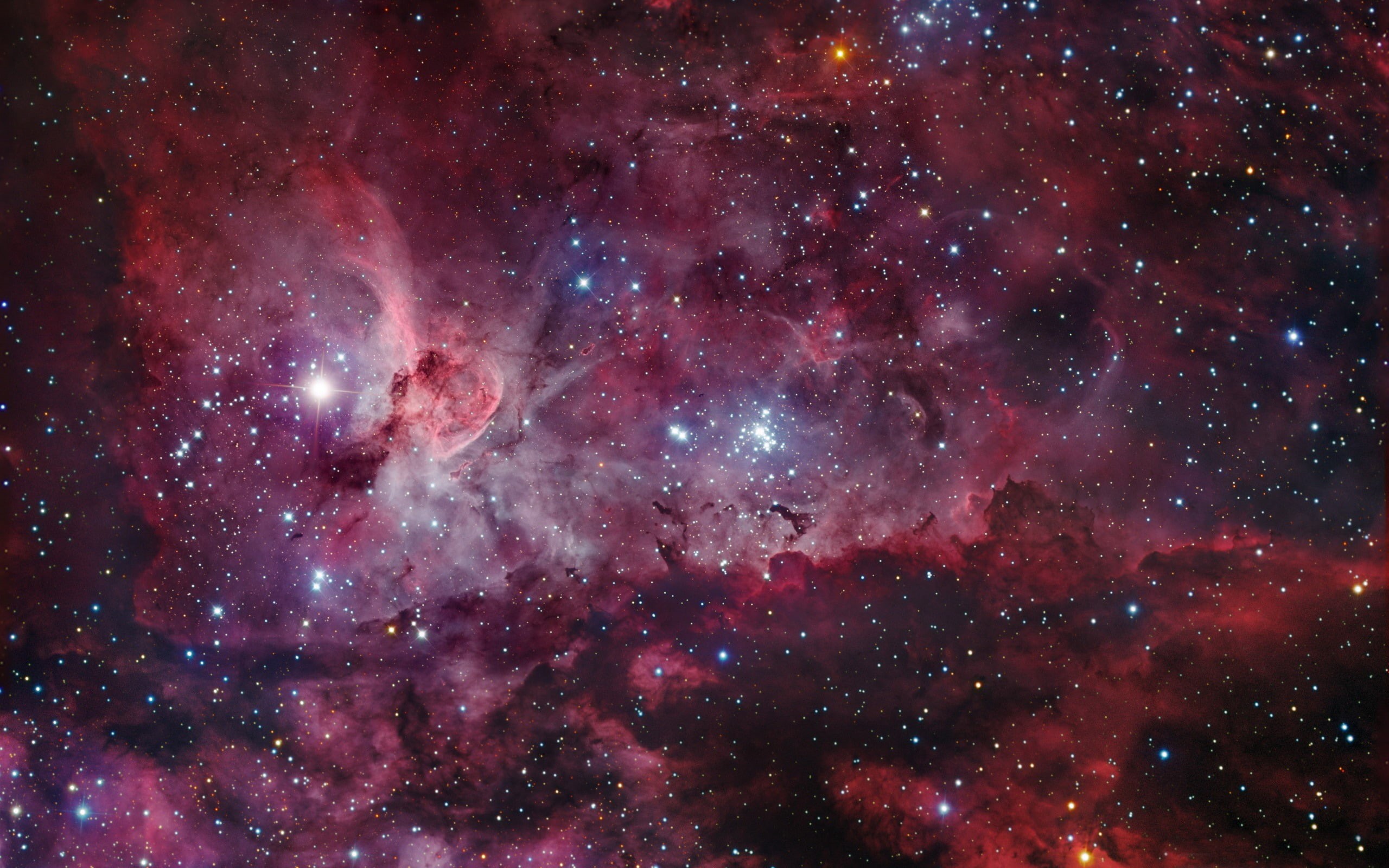 constellation, glowing, sky, bright, hd, night, 2K, illuminated, satellite view, carina, red, universe, no people, beauty in nature, space, HD Wallpaper