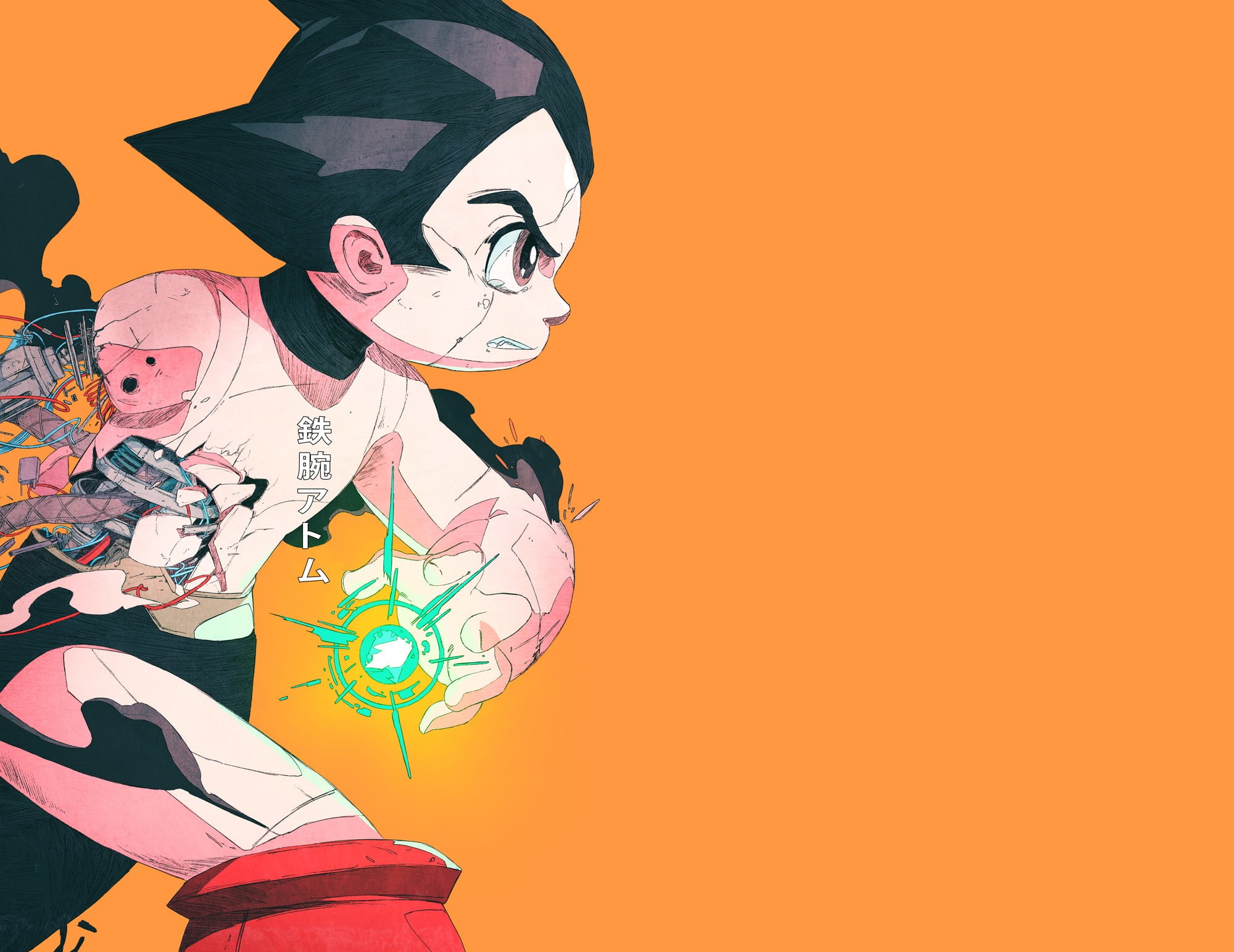 Astro Boy, drawing, machine, Chun Lo, cyborg, broken, 1080P, HD Wallpaper