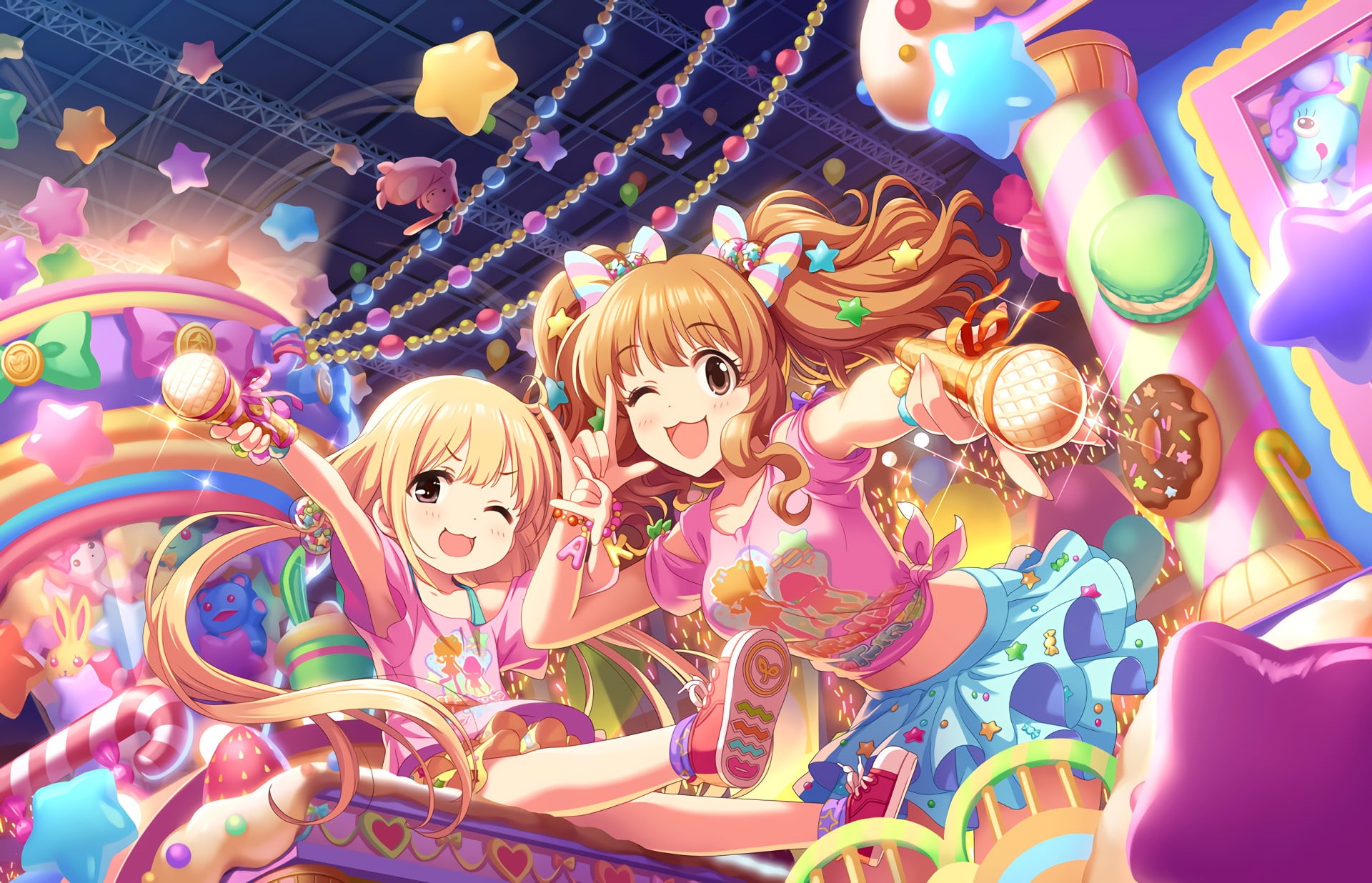 Anime, Kirari Moroboshi, Anzu Futaba, The Idolmaster: Cinderella Girls Starlight Stage, 1080P, HD Wallpaper