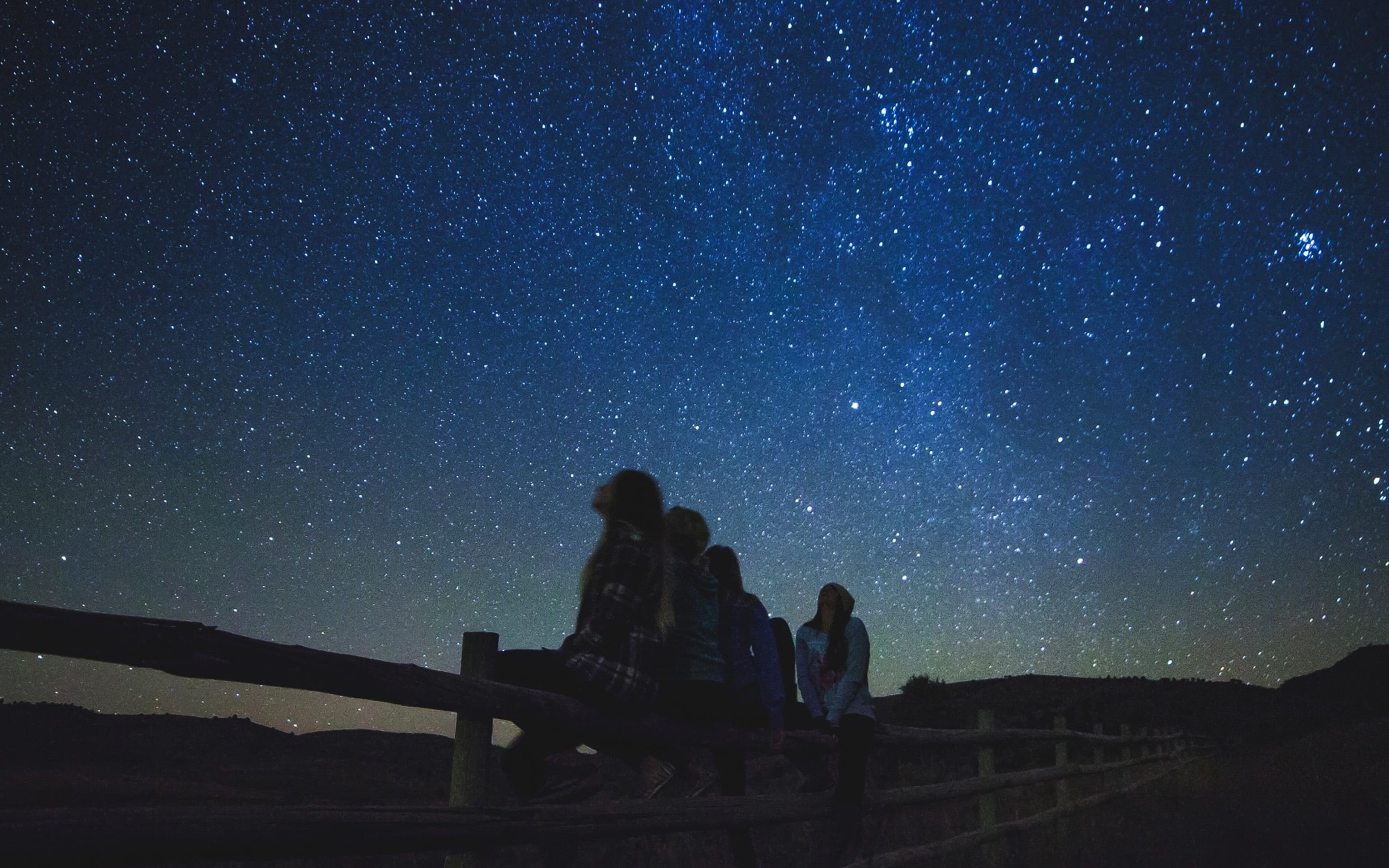 lifestyles, space, gazing, real people, galaxy, girl, summer, star field, people, romantic, women, sky, togetherness, outdoors, nature, men, scenics - nature, HD Wallpaper
