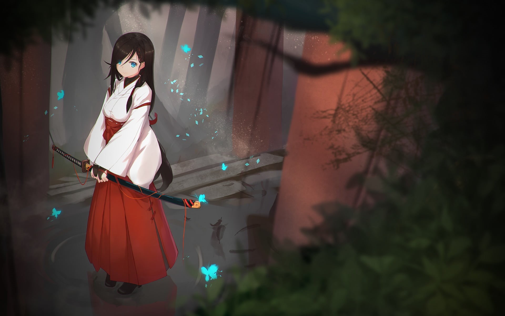 glasses, young adult, holiday, outdoors, three quarter length, front view, real people, long hair, fashion, Japanese clothes, anime girls, red, lifestyles, HD Wallpaper