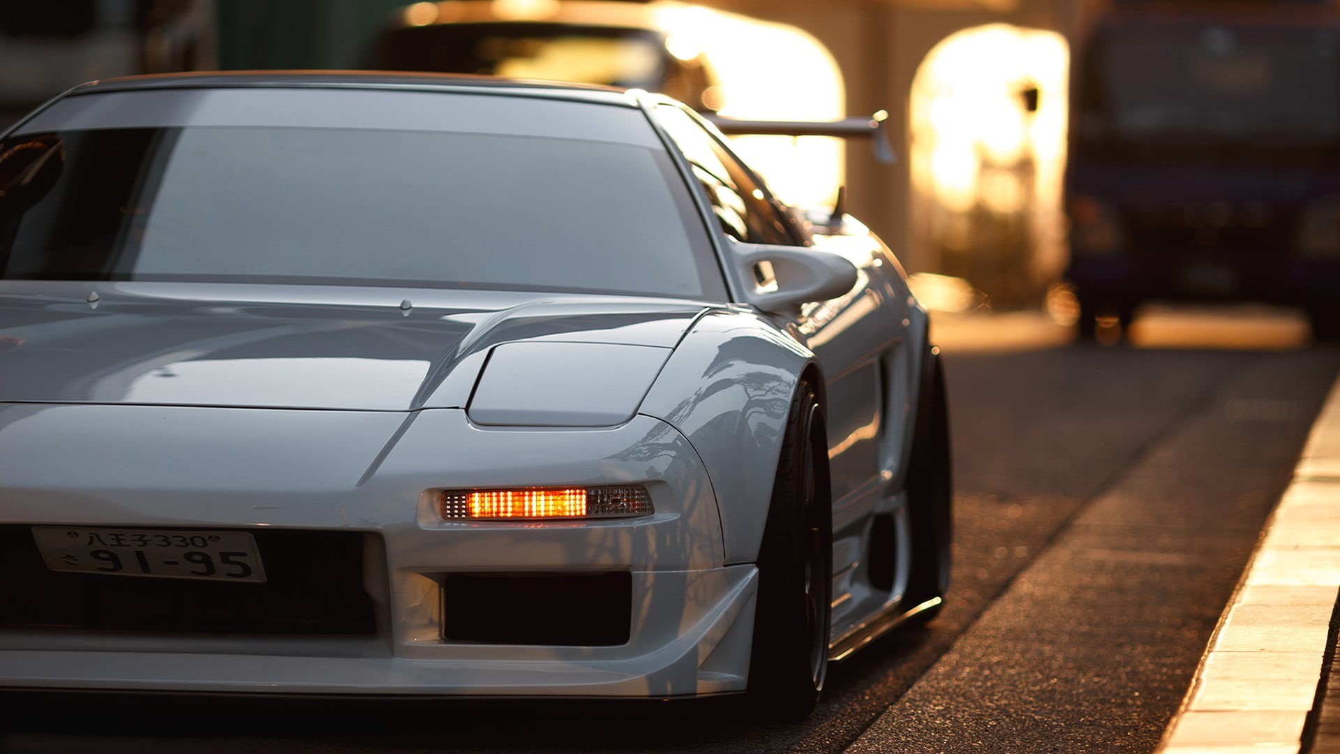 mode of transportation, car, white, travel, focus on foreground, architecture, headlight, city, lighting equipment, street, transportation, nsx, road, 1080P, HD Wallpaper