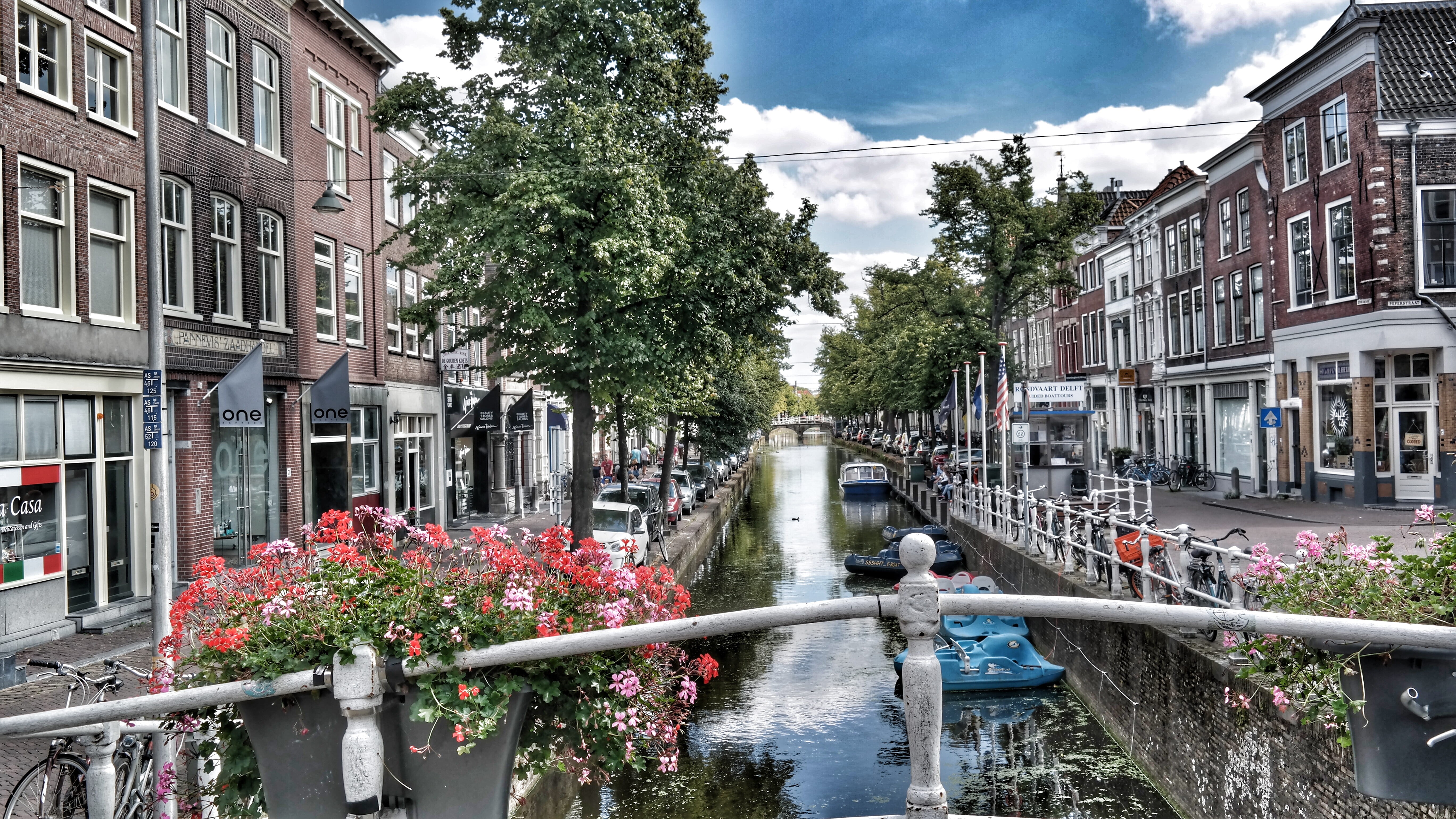 daylight, water, nature, travel, near, bridge, river, no people, boat, green, street, grey, canal, blue, flowering plant, sight, trees, cloud - sky, buildings, HD Wallpaper