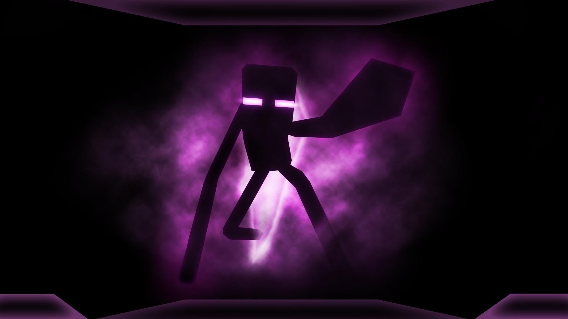 stranger edge, glowing, Enderman, black, technology, character, 1080P, dark, studio shot, electric lamp, ideas, arts culture and entertainment, emotion, HD Wallpaper