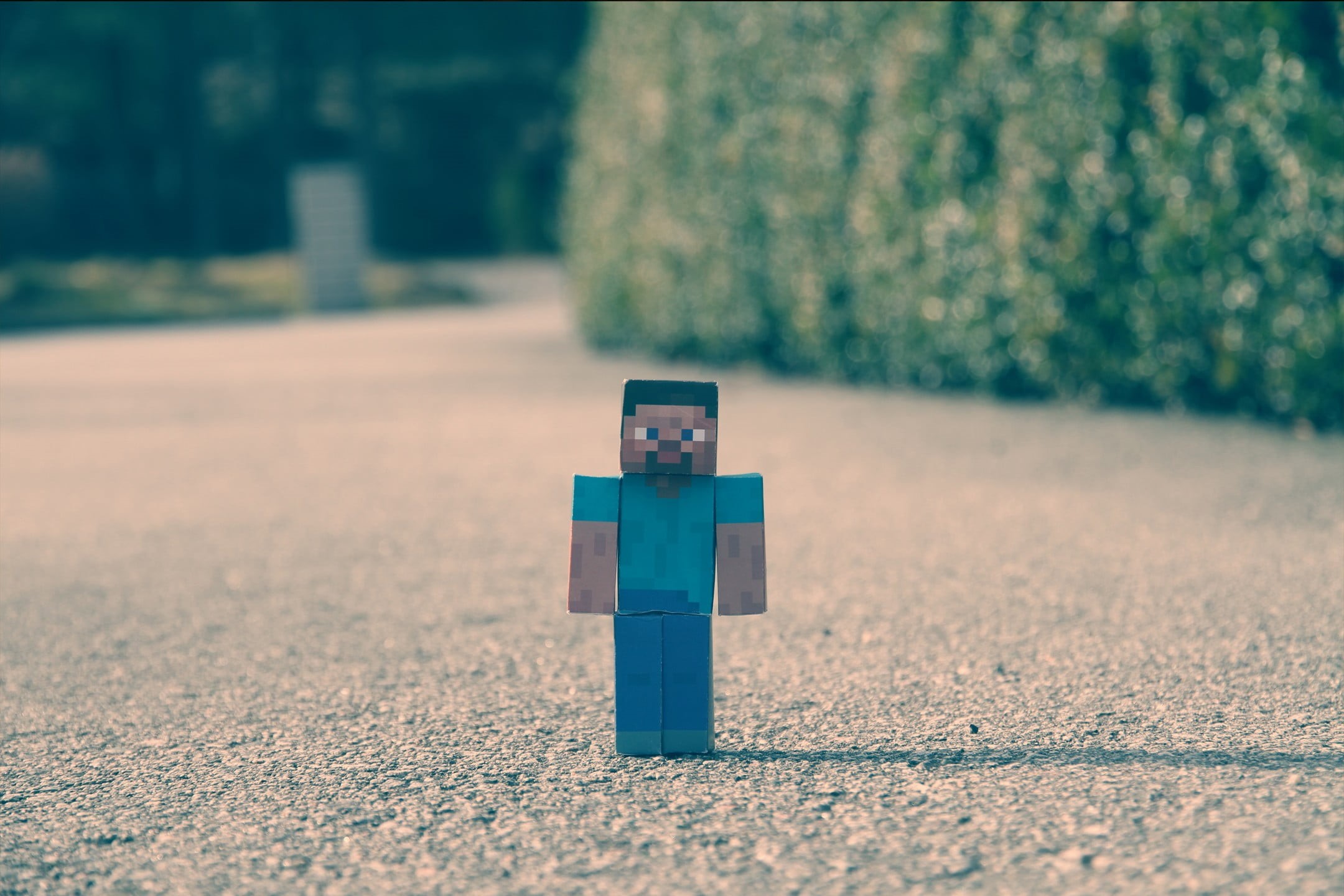 blue, road, surface level, building exterior, focus on foreground, selective focus, sunlight, man, still life, safety, no people, single Object, architecture, HD Wallpaper