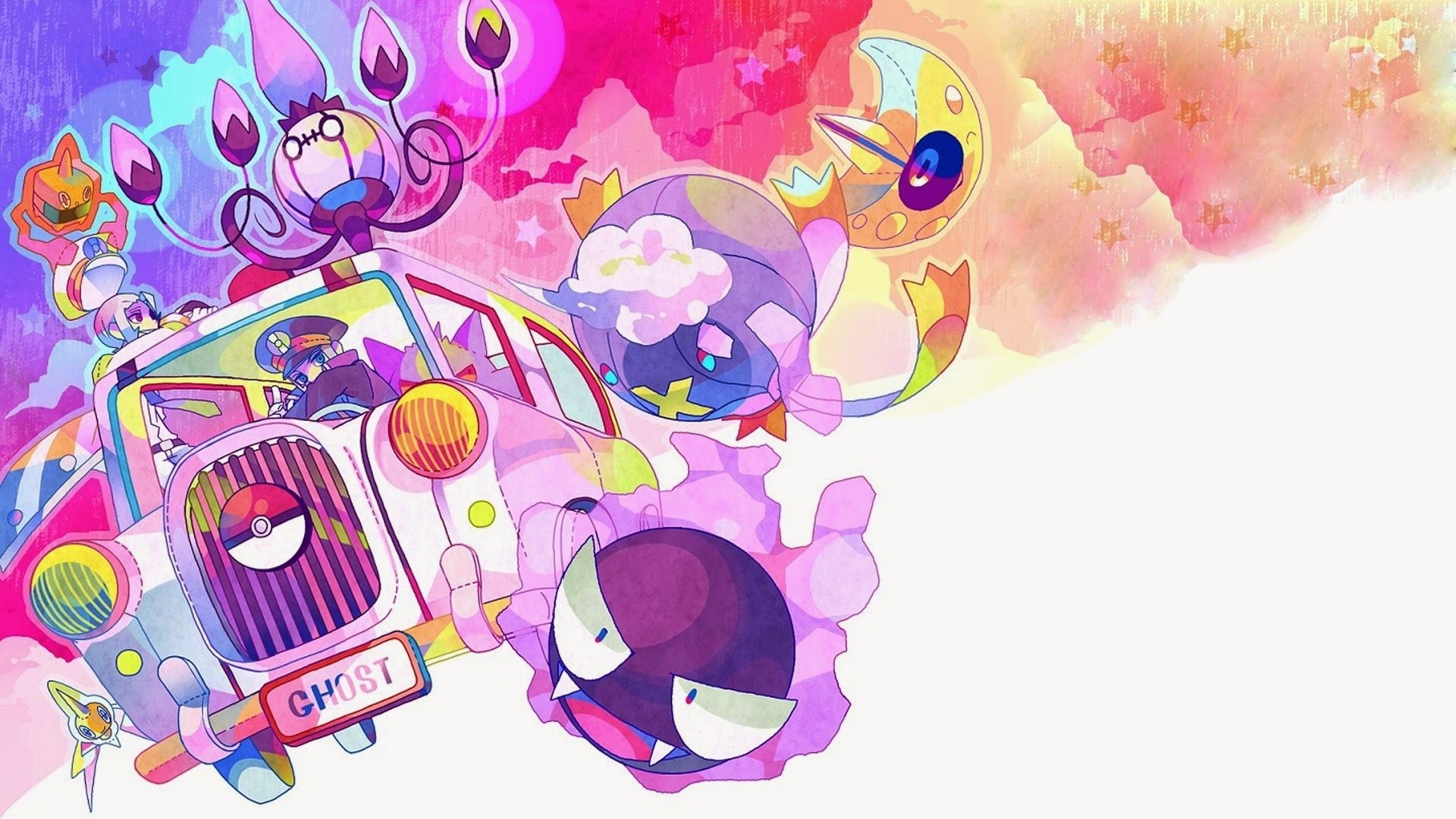 Emmet (Pokémon), Drifblim (Pokémon), Pokémon, Rotom (Pokémon), 1080P, Lunatone (Pokémon), Gastly (Pokémon), Chandelure (Pokémon), Gengar (Pokémon), Ingo, HD Wallpaper