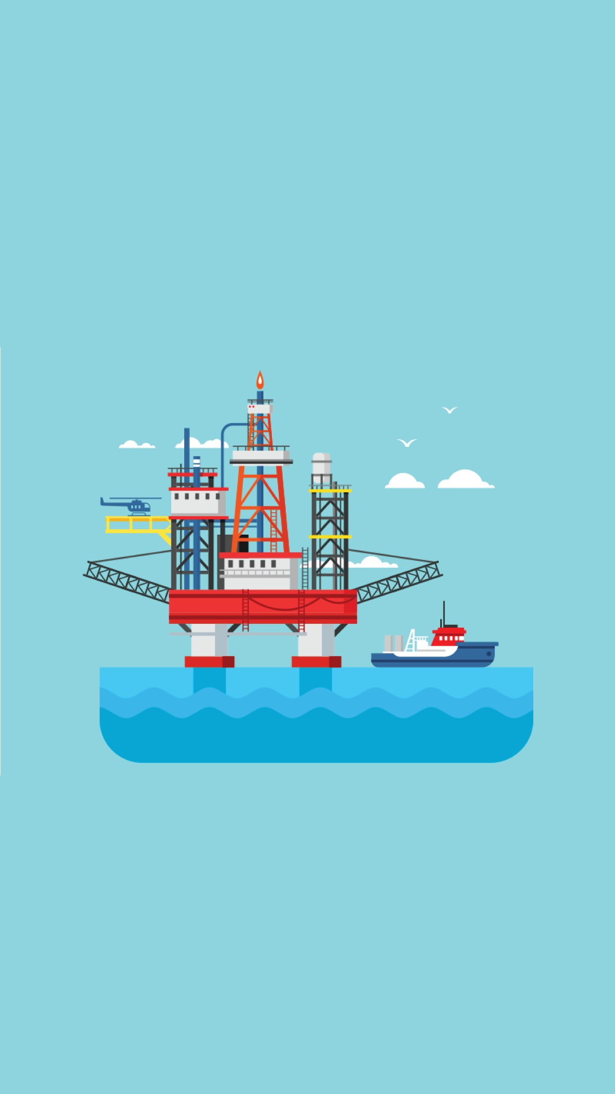 minimalism, oil platform, portrait display, 1080P, Phone HD Wallpaper