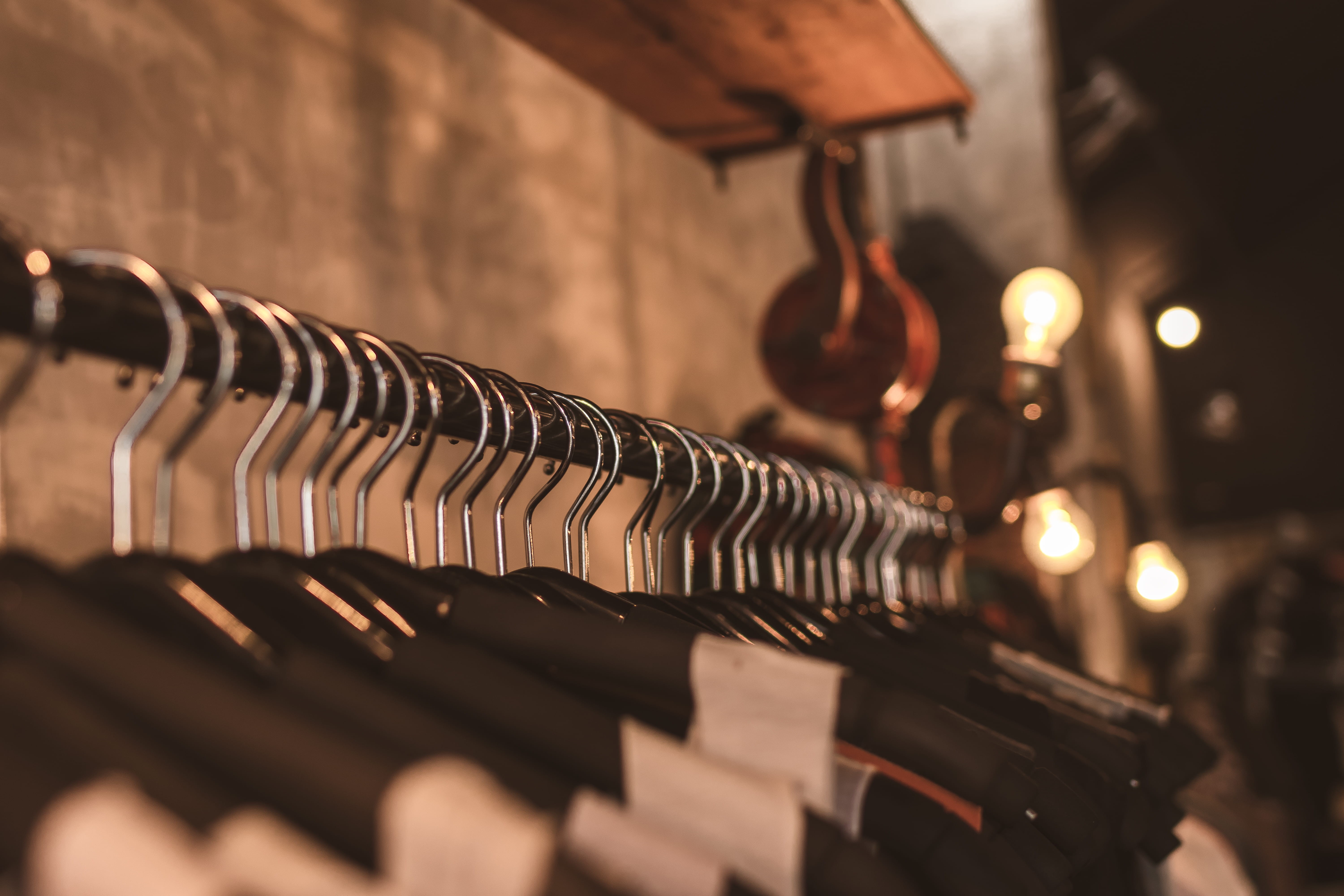 in a row, retail, large group of objects, selective focus, fashionable, boutique, illuminated, blur, clothes, indoors, store, photo, antique, shopping, HD Wallpaper