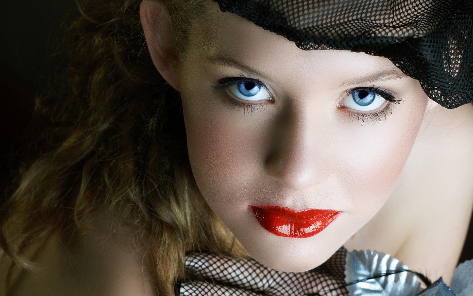 pretty, blondes, 1080P, eyes, girl, faces, beauty, makeup, lips, HD Wallpaper