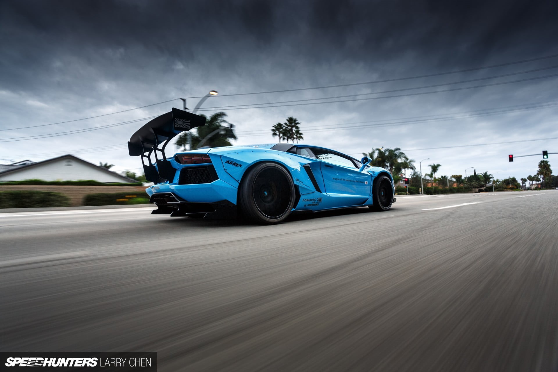 cloud - sky, Liberty Walk, sports car, Lamborghini Aventador, land vehicle, excitement, day, real people, motor vehicle, motion, mode of transportation, HD Wallpaper