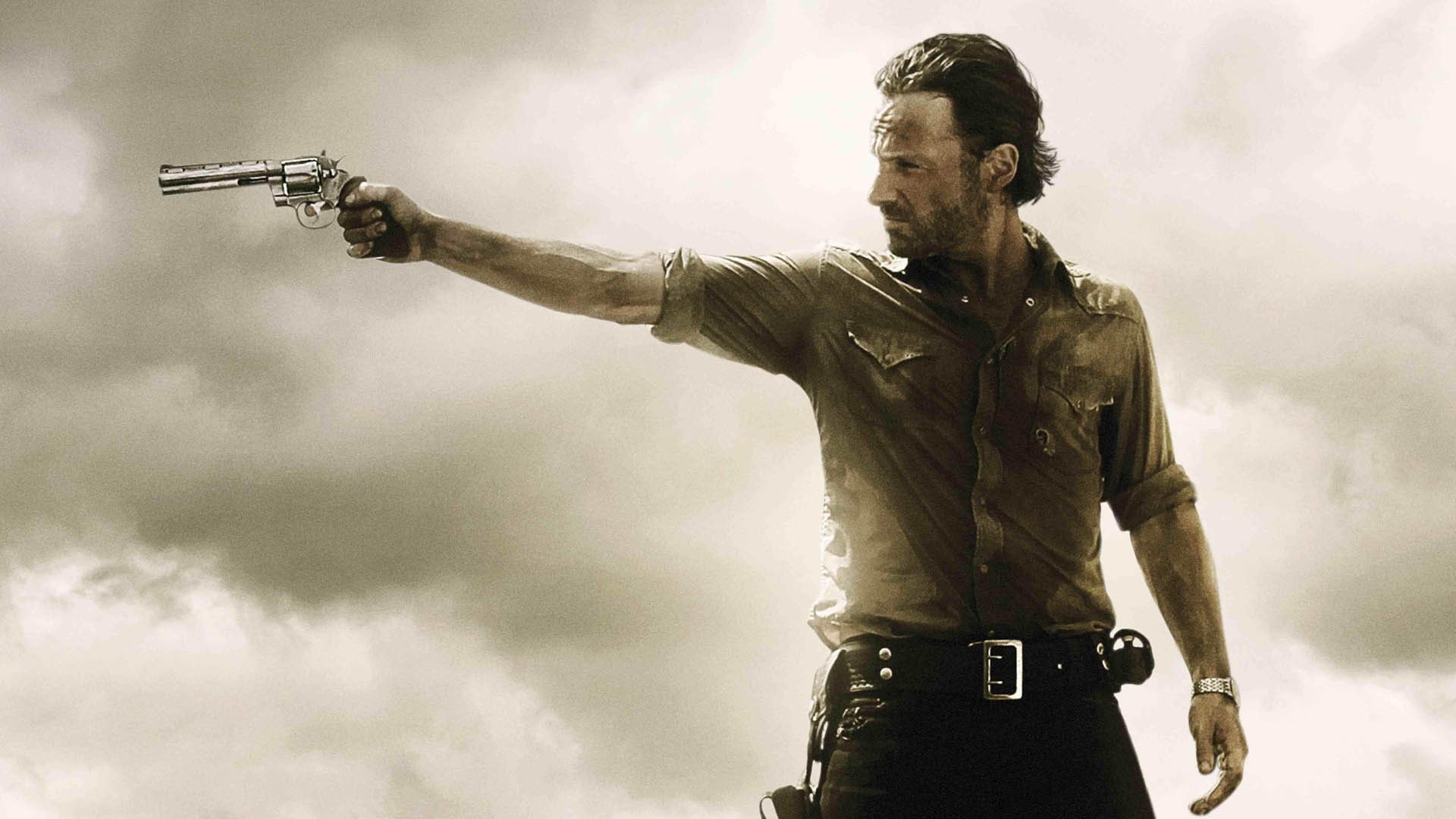 dark, hd, walking, rick, 1080P, gun, the walking dead, dead, sheriff, HD Wallpaper