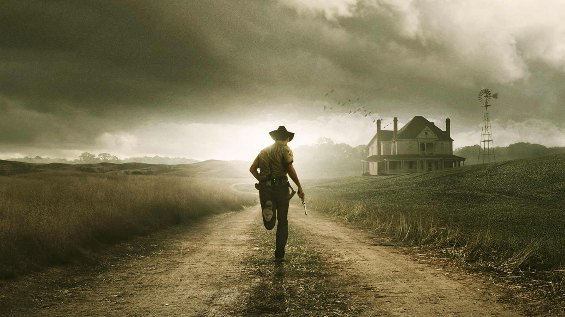 farm, walking, 1080P, running, house, rick, hd, dead, the walking dead, land, HD Wallpaper