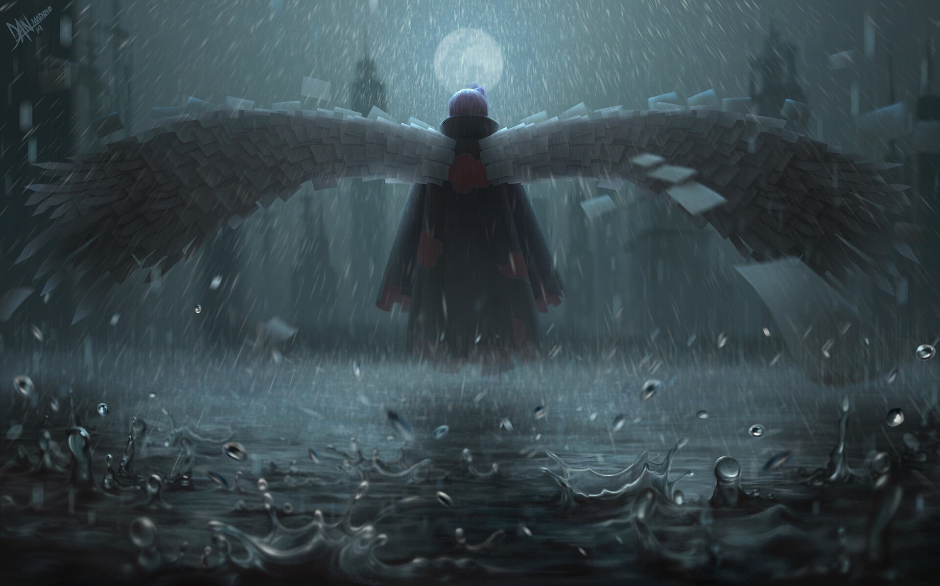 1080P, Rain, Konan (Naruto), Naruto, HD Wallpaper