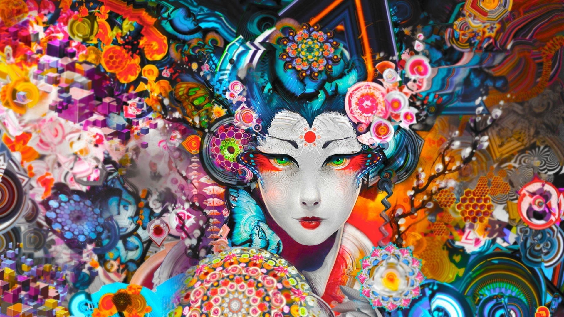 digital art, multi colored, human representation, mask - disguise, carnival - celebration event, indoors, colorful, art and craft, representation, carnival, HD Wallpaper
