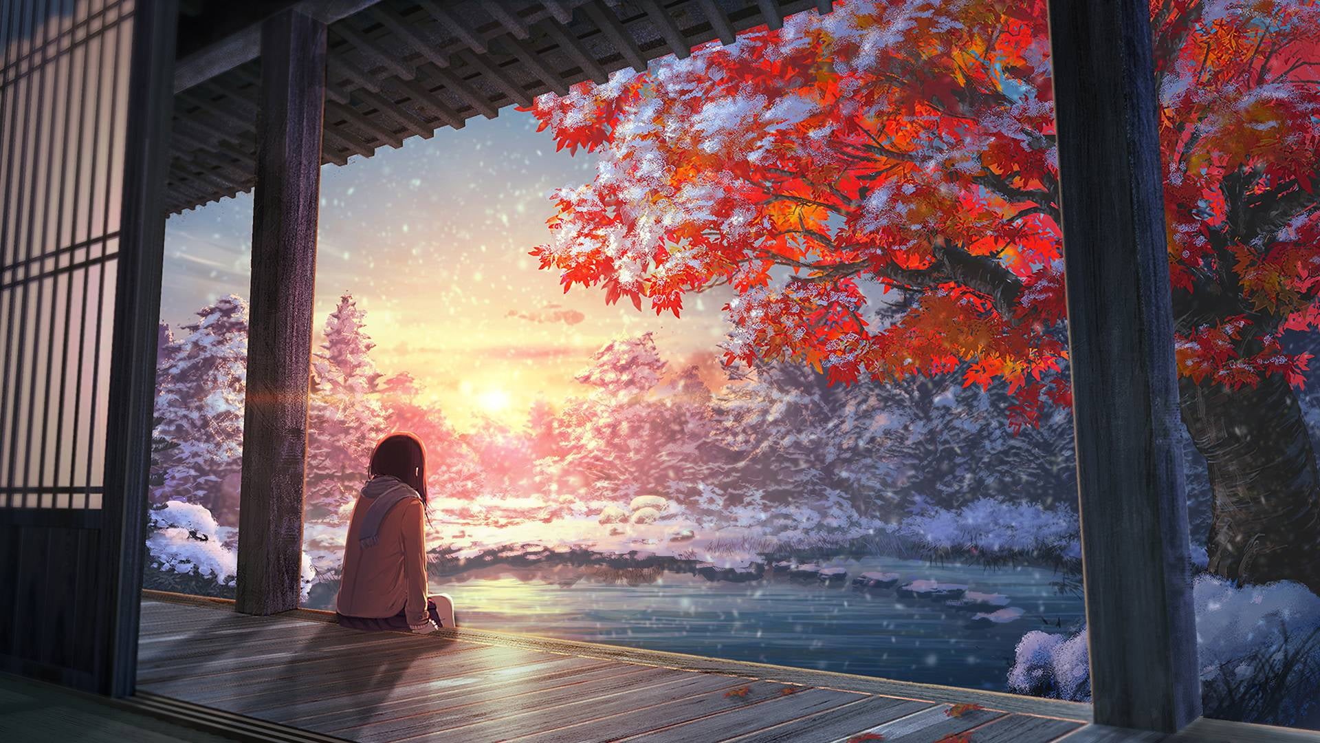 men, orange color, leisure activity, plant, togetherness, asia, love, looking at view, adult, one person, kyoto Prefecture, relaxation, day, change, beauty, HD Wallpaper