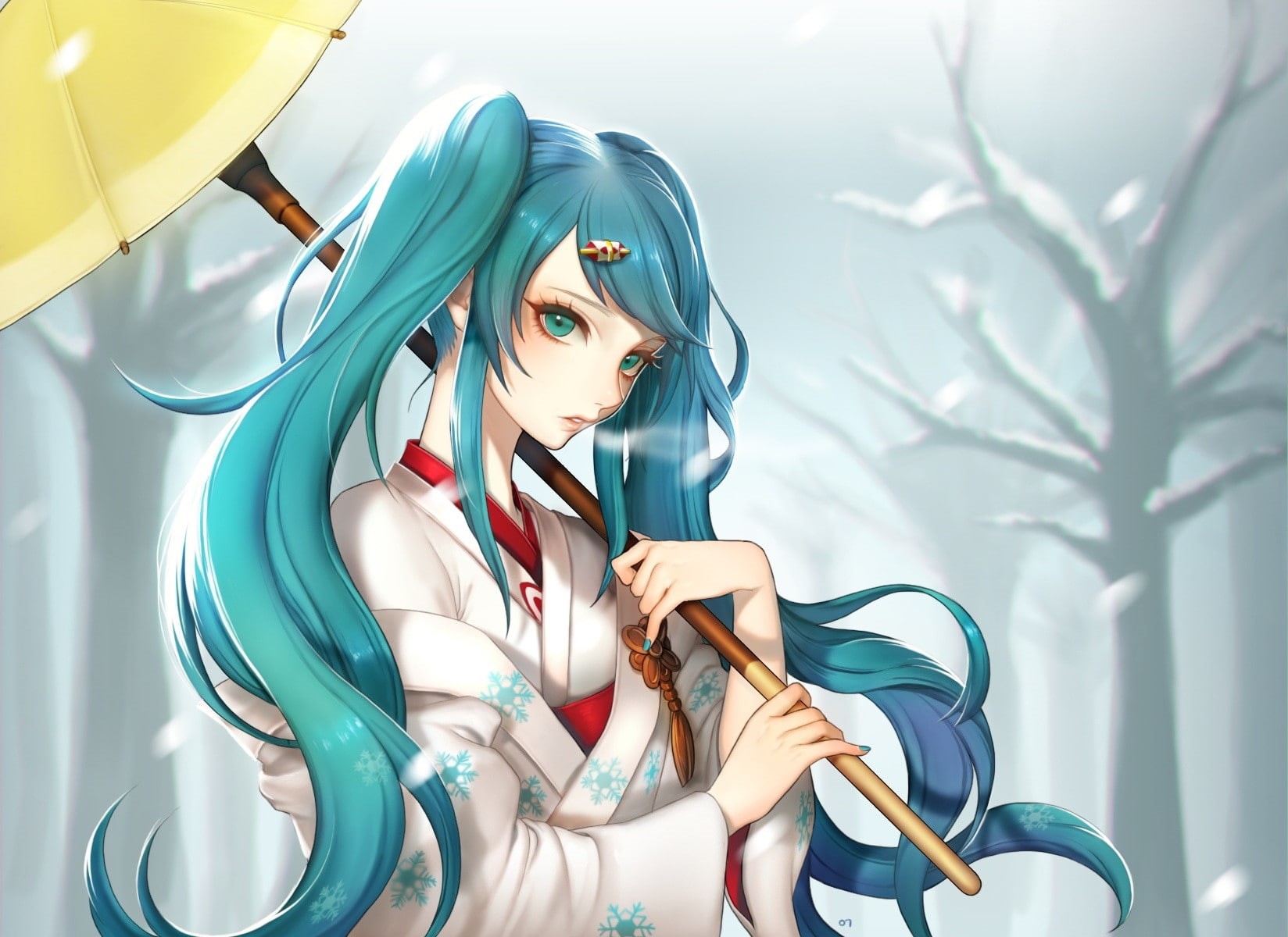 young women, beautiful woman, aqua eyes, young adult, Hatsune Miku, winter, cold, women, long hair, indoors, anime girls, healthcare and medicine, 720P, HD Wallpaper