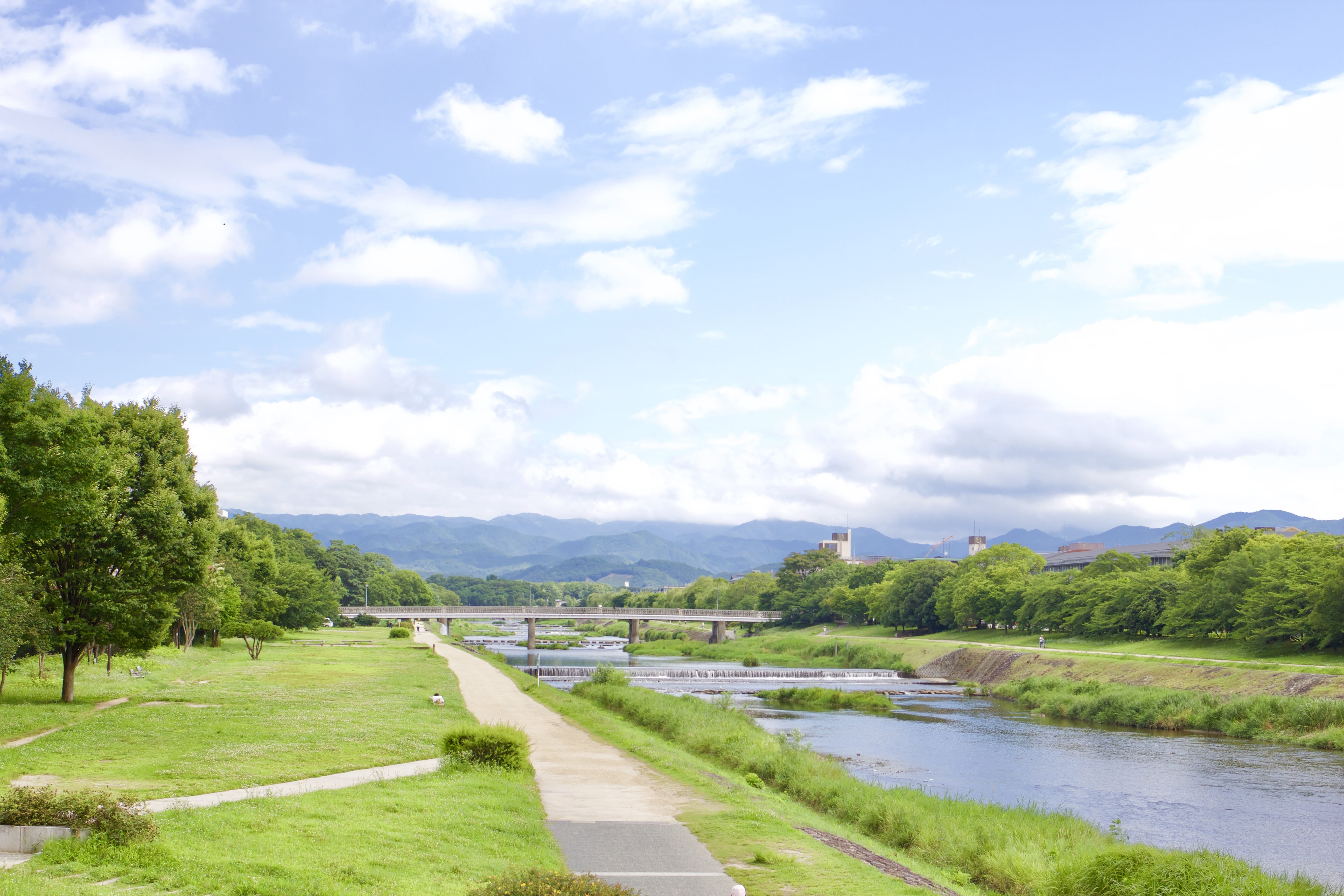 no people, lake, tranquility, day, grass, kyoto prefecture, tranquil scene, growth, landscape, scenics - nature, beauty in nature, cloud - sky, japan, natsu, HD Wallpaper