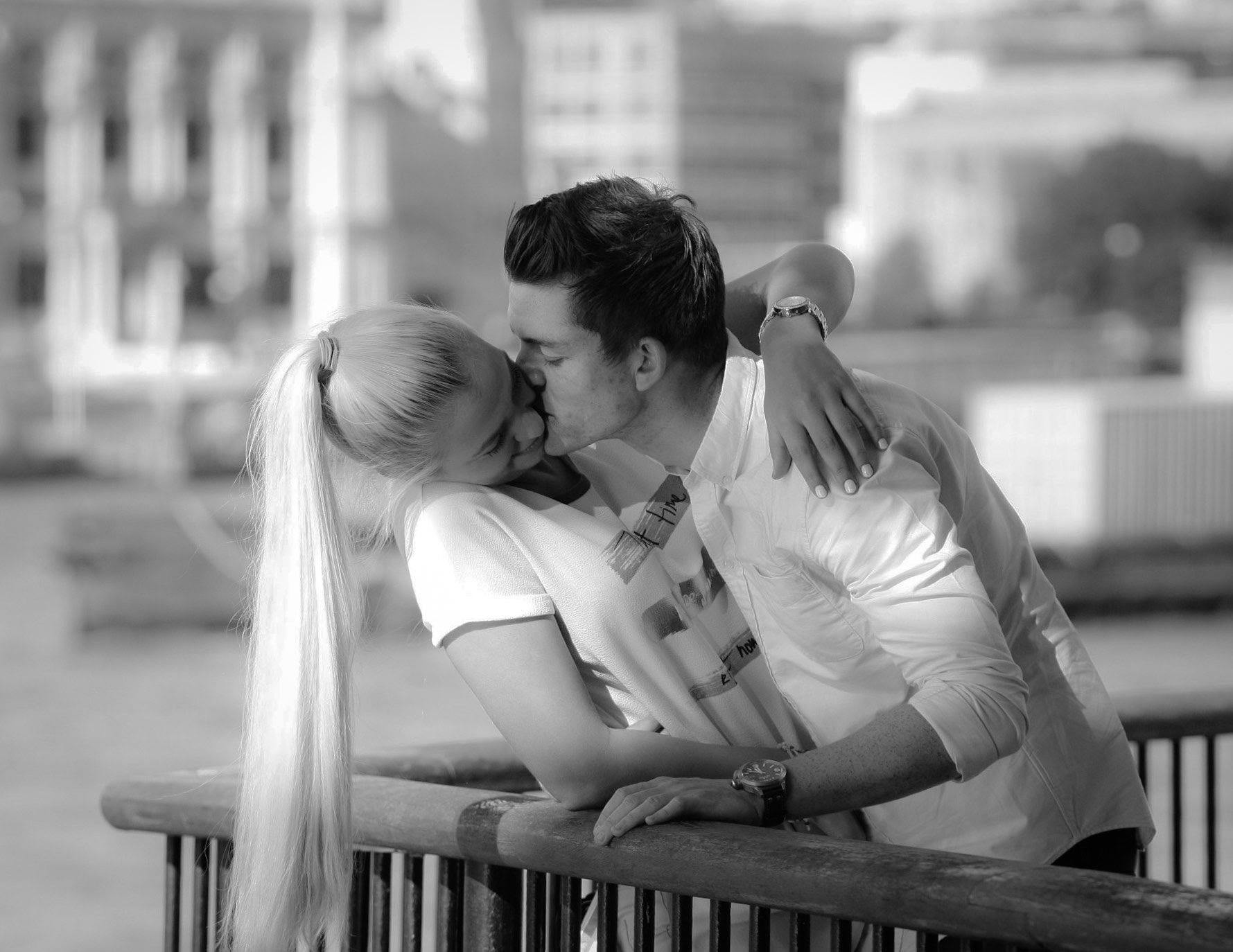emotion, woman, two people, 720P, young men, love, hairstyle, outdoors, cheek, couple - relationship, hug, adult, positive emotion, affectionate, man, HD Wallpaper