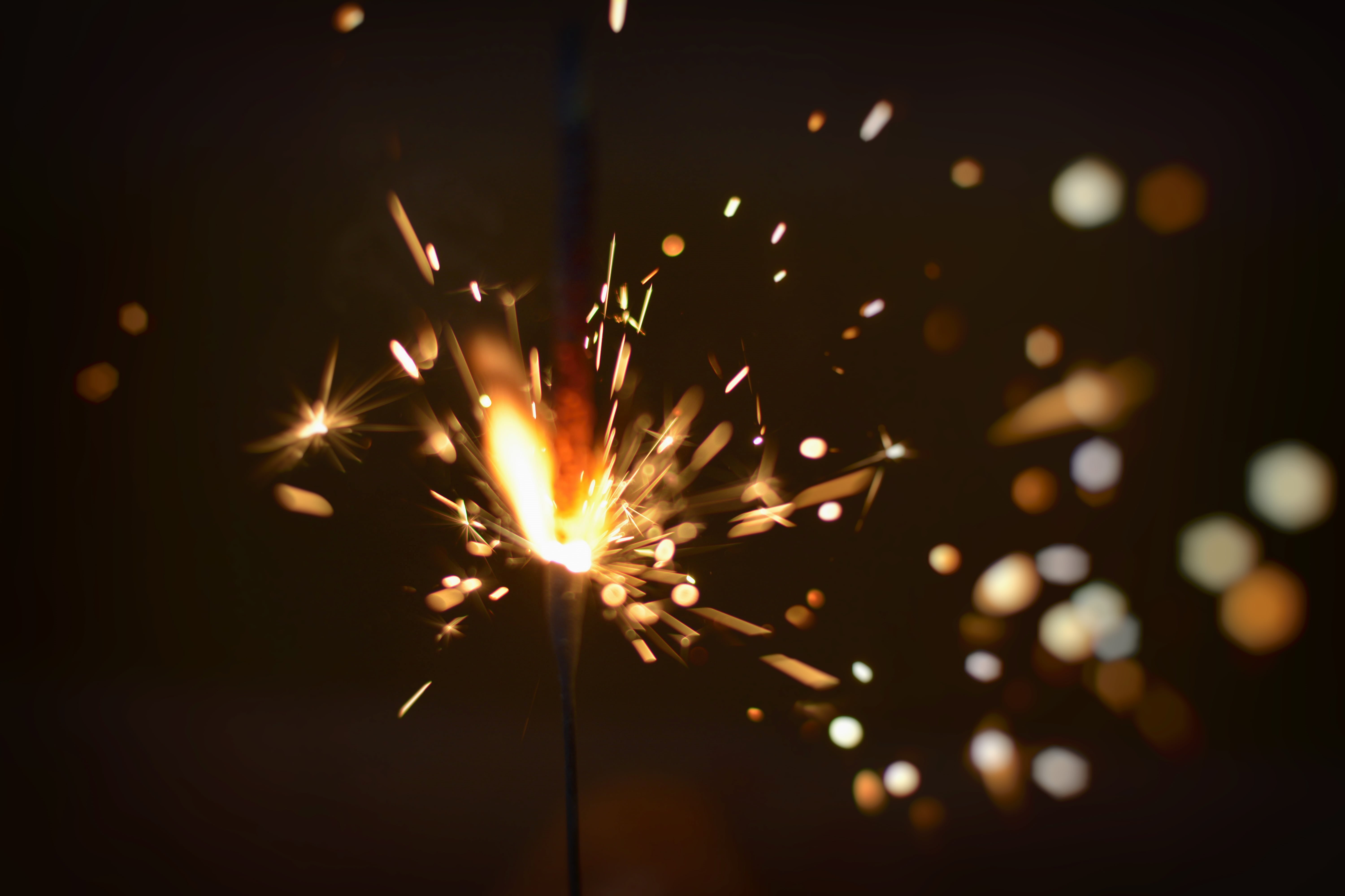 sparkler, birthday, backgrounds, long exposure, light - Natural Phenomenon, celebration, decoration, fire - Natural Phenomenon, dark, bright, firework Display, HD Wallpaper