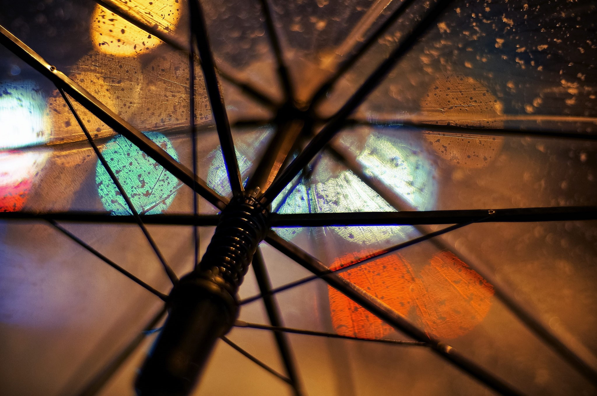 macro, umbrella, rain, 1080P, transparent, HD Wallpaper