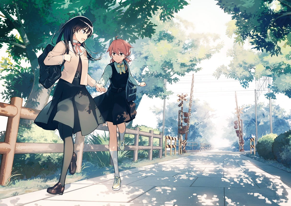 two people, Japan, Koito Yuu, day, 480P, anime girls, nature, young women, real people, adult, growth, fashion, anime, leisure activity, schoolgirl, full length, HD Wallpaper