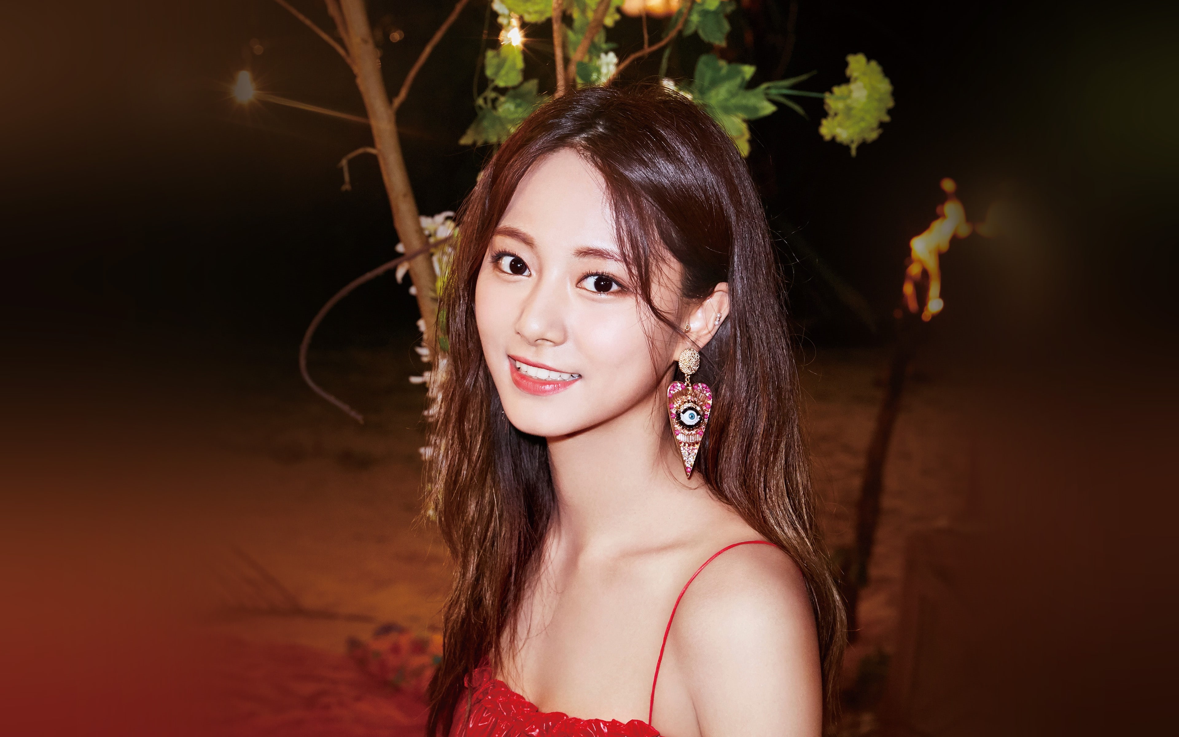 kpop, camping, girl, night, 4K, tzuyu, twice, HD Wallpaper