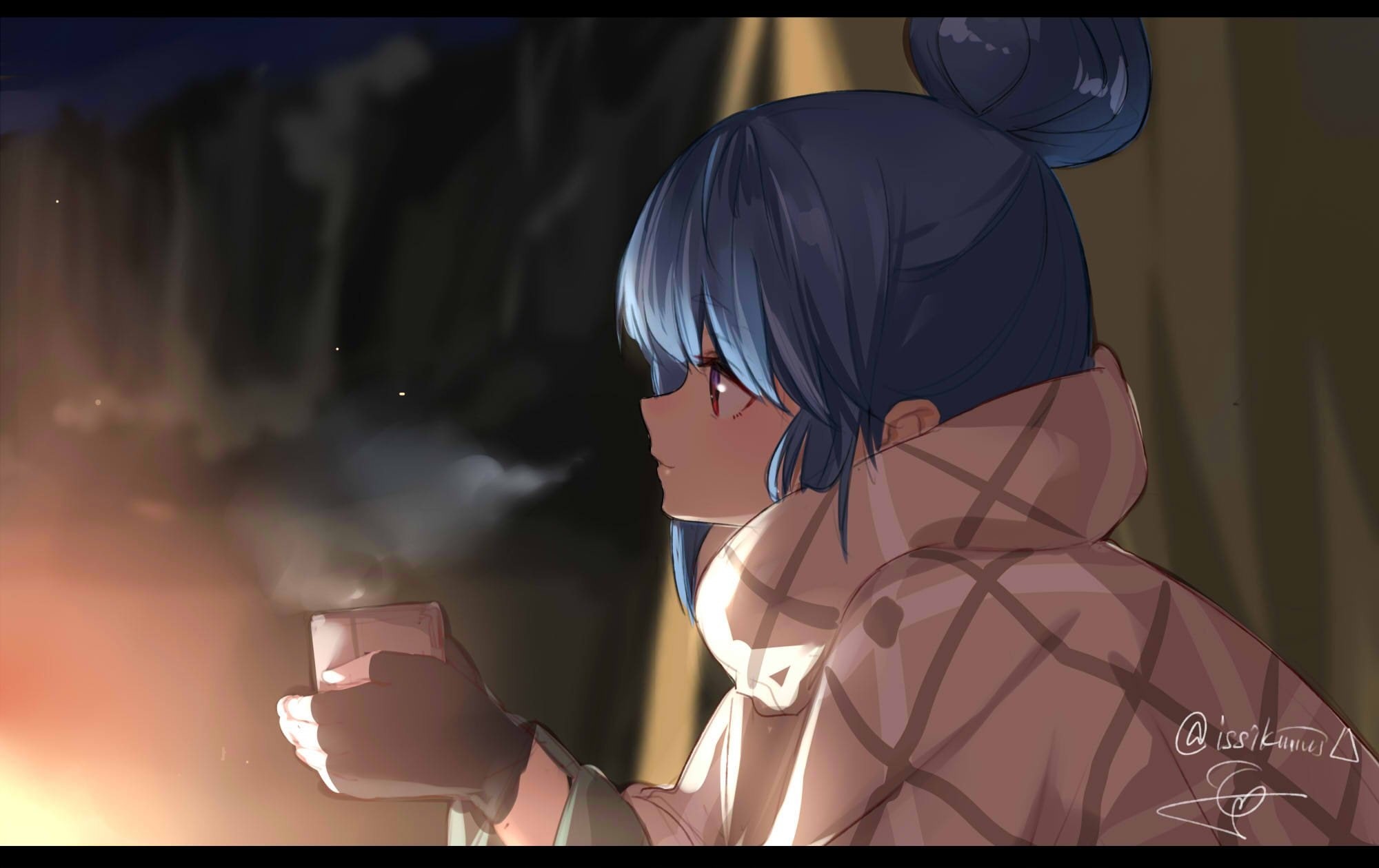 anime, Yuru Camp, Rin Shima, anime girls, 1080P, HD Wallpaper