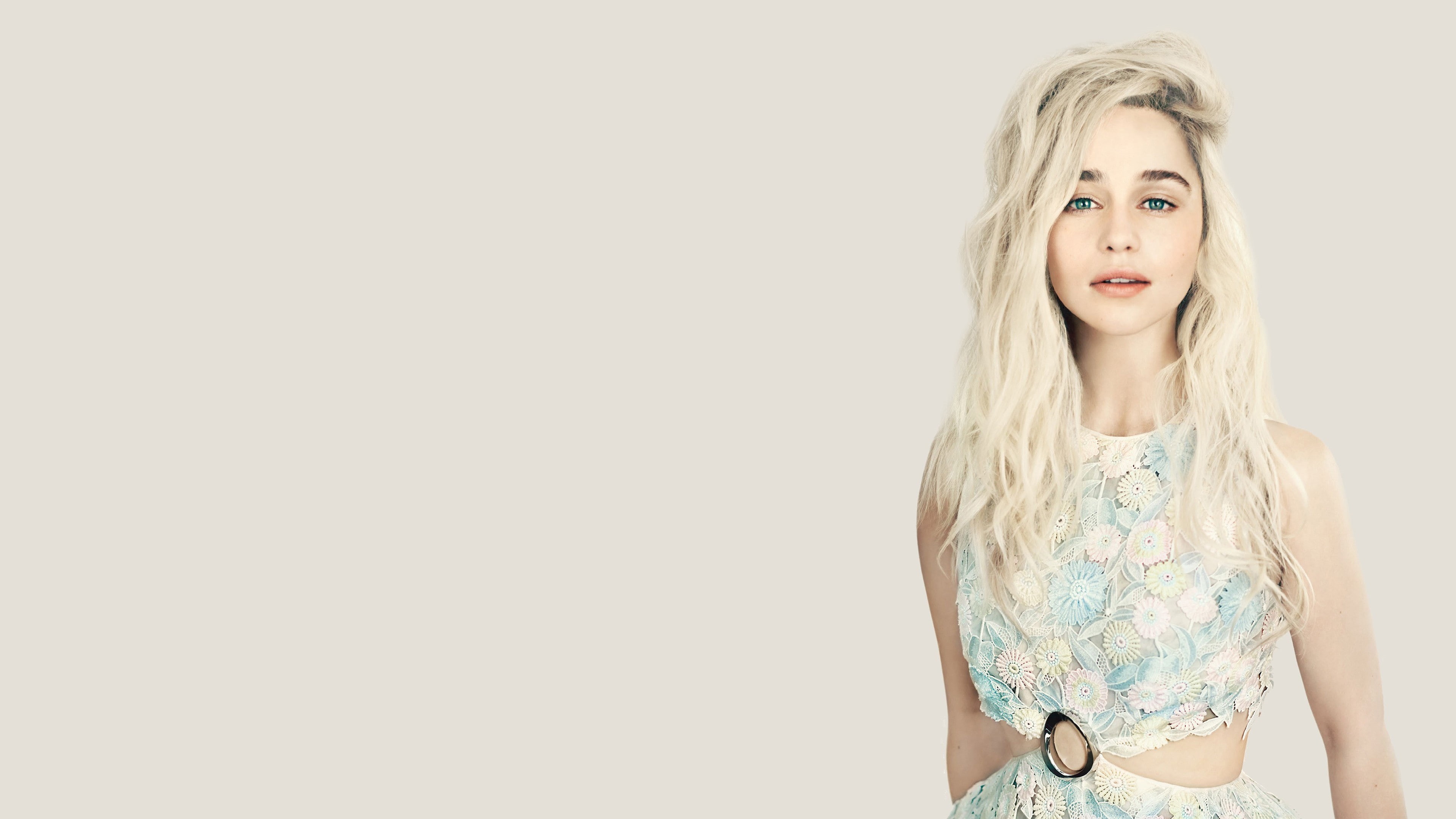 hairstyle, women, beautiful woman, teenager, emilia, young women, lifestyles, looking at camera, clarke, young adult, copy space, indoors, front view, Emilia Clarke, HD Wallpaper