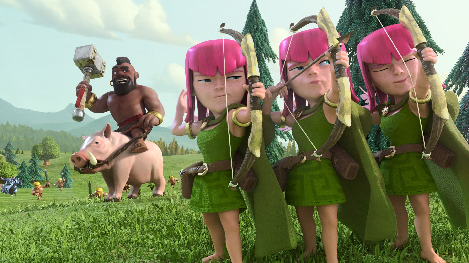 arrows, clash, clash of clans, 1080P, clans, archers, bow and arrows, bow, HD Wallpaper
