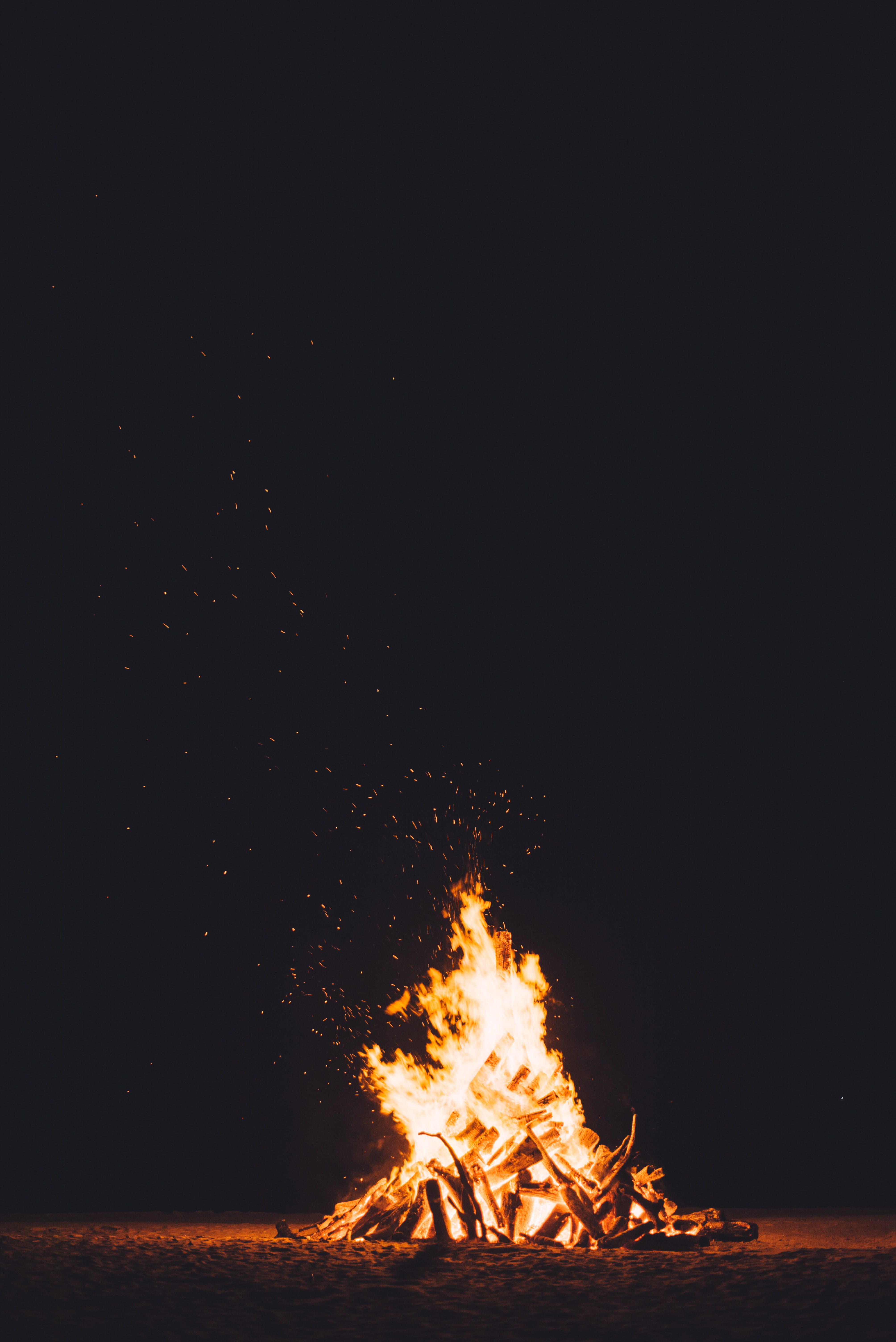 time, night, bonfire, glowing, beach, photography, outdoors, sand, christmas, fire - natural phenomenon, heat - temperature, motion, illuminated, wood - material, Phone HD Wallpaper