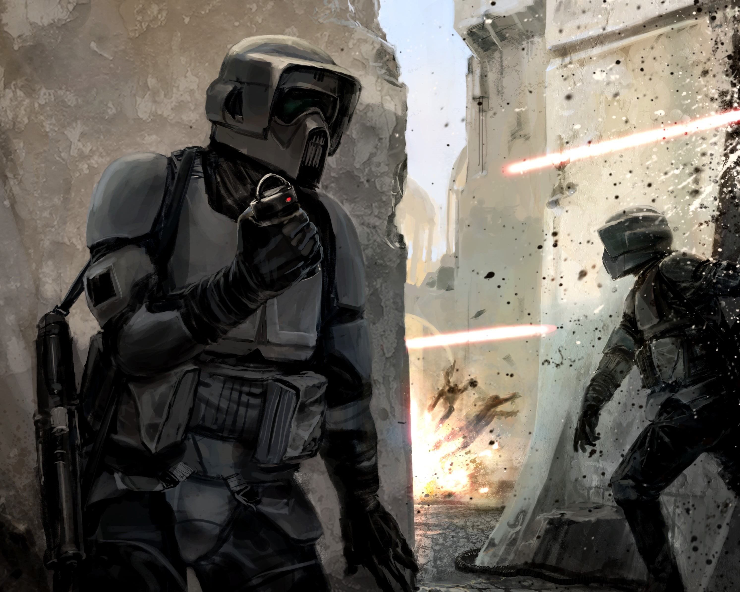 standing, character, occupation, government, outdoors, Star Wars, mask, wars, 2K, science fiction, artwork, clothing, day, architecture, stormtrooper, HD Wallpaper