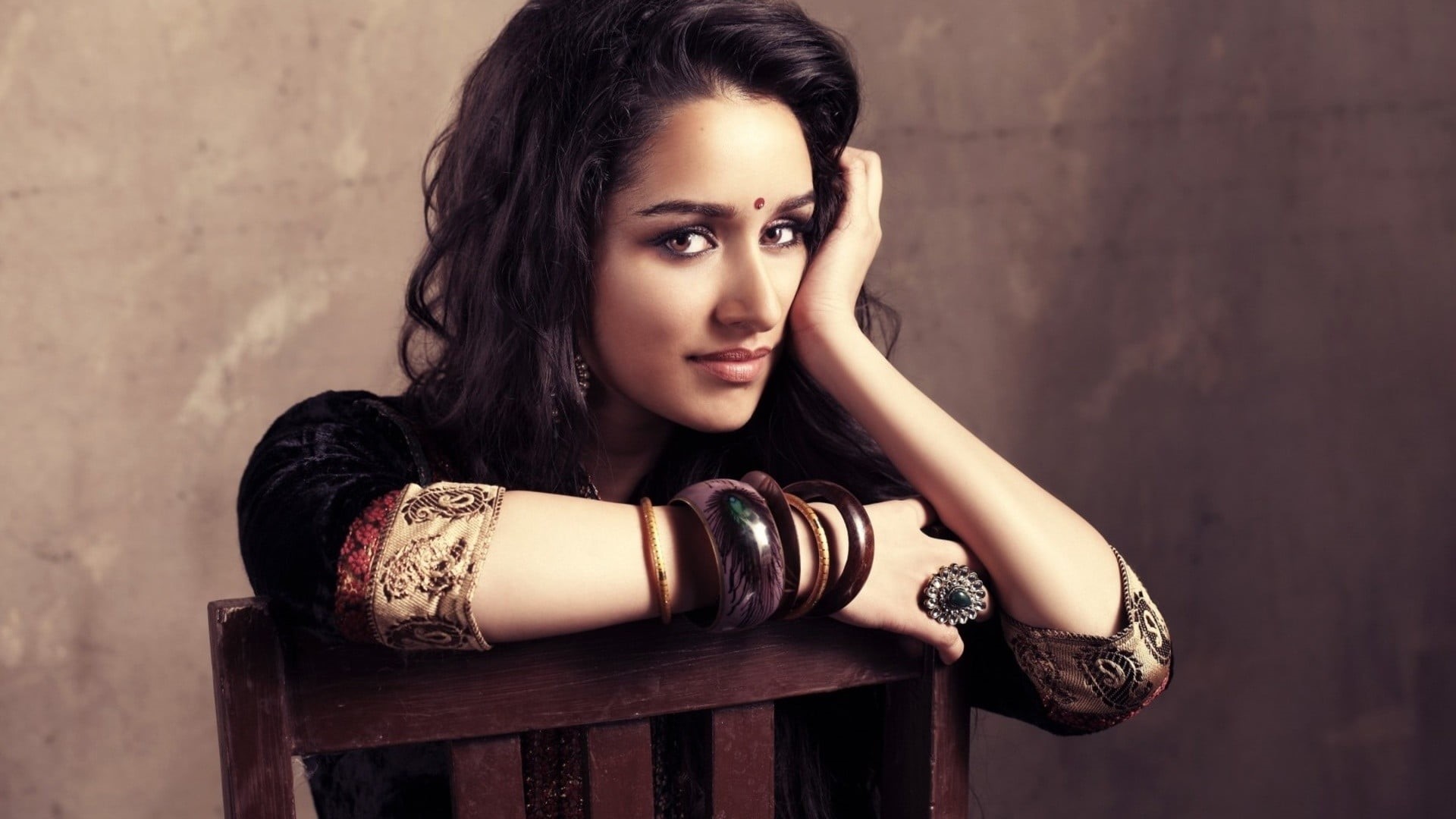 lifestyles, brunette, women, chair, one person, tattoo, Shraddha Kapoor, young adult, model, long hair, hair, fashion, beautiful woman, hairstyle, looking at camera, HD Wallpaper