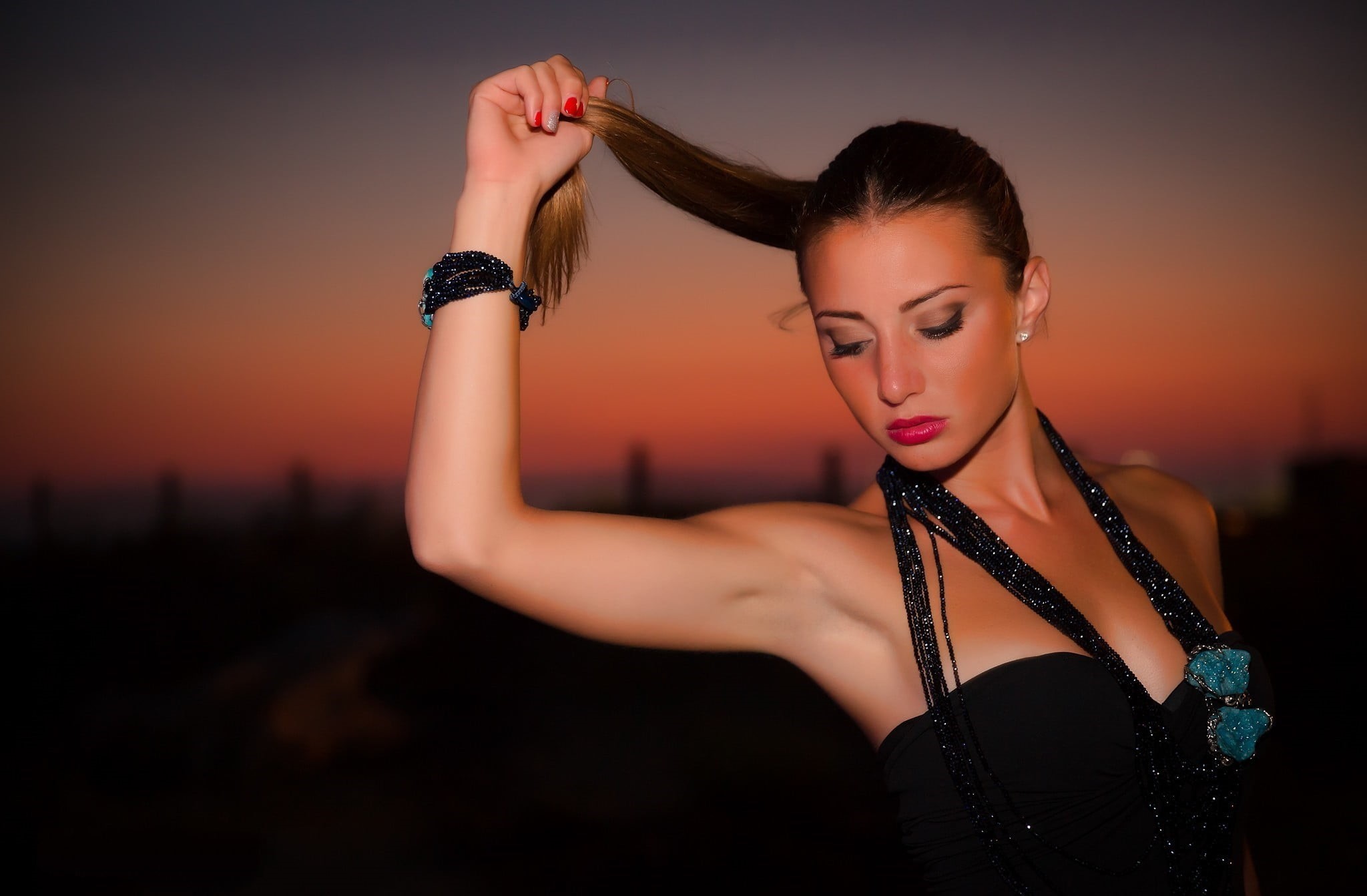 leisure activity, women, young adult, armpits, looking at camera, model, fashion, human arm, jewelry, hairstyle, bracelets, portrait, beauty, adult, beautiful woman, HD Wallpaper